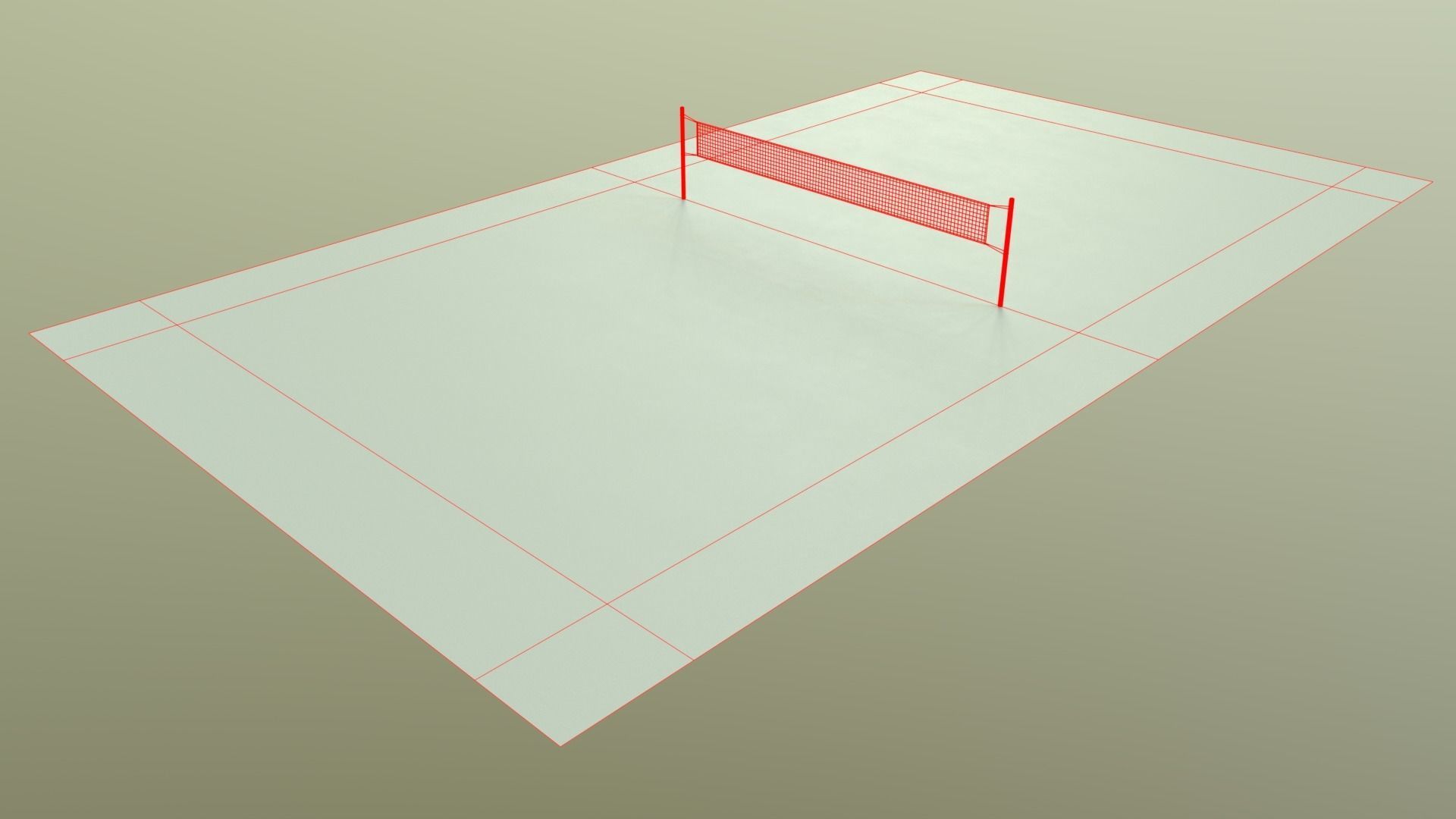 PBR Volleyball Court Floor and Net Low-poly 3D model_87