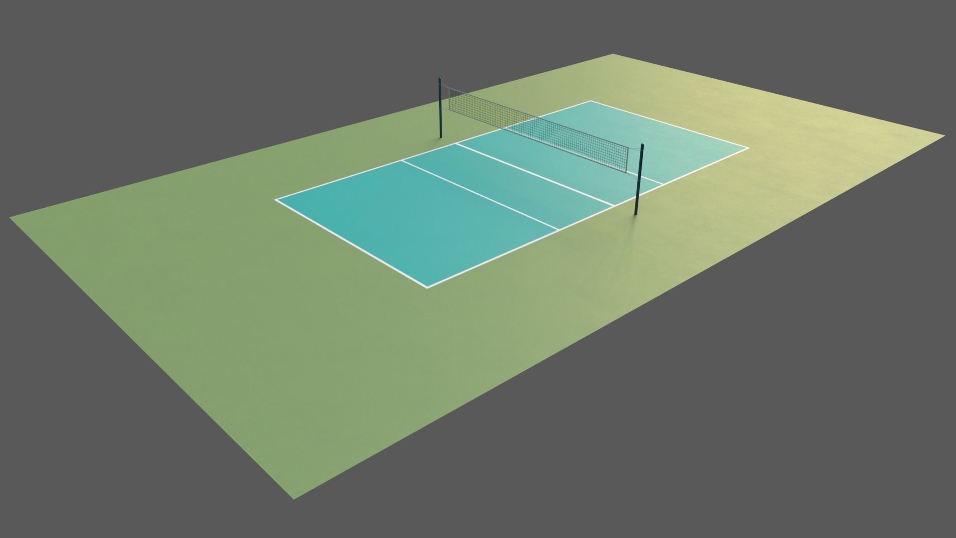 PBR Volleyball Court Floor and Net Low-poly 3D model_61