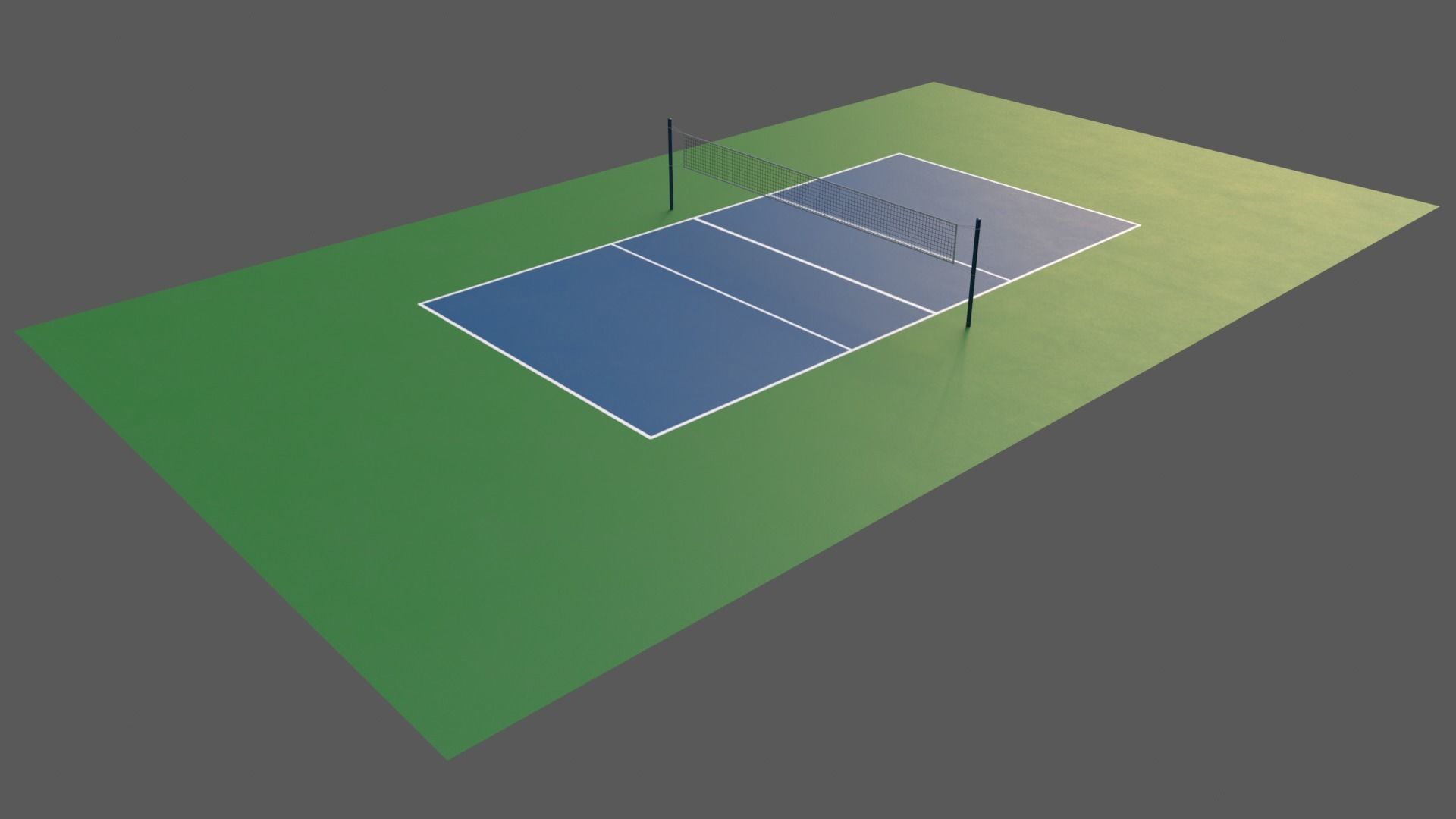 PBR Volleyball Court Floor and Net Low-poly 3D model_53
