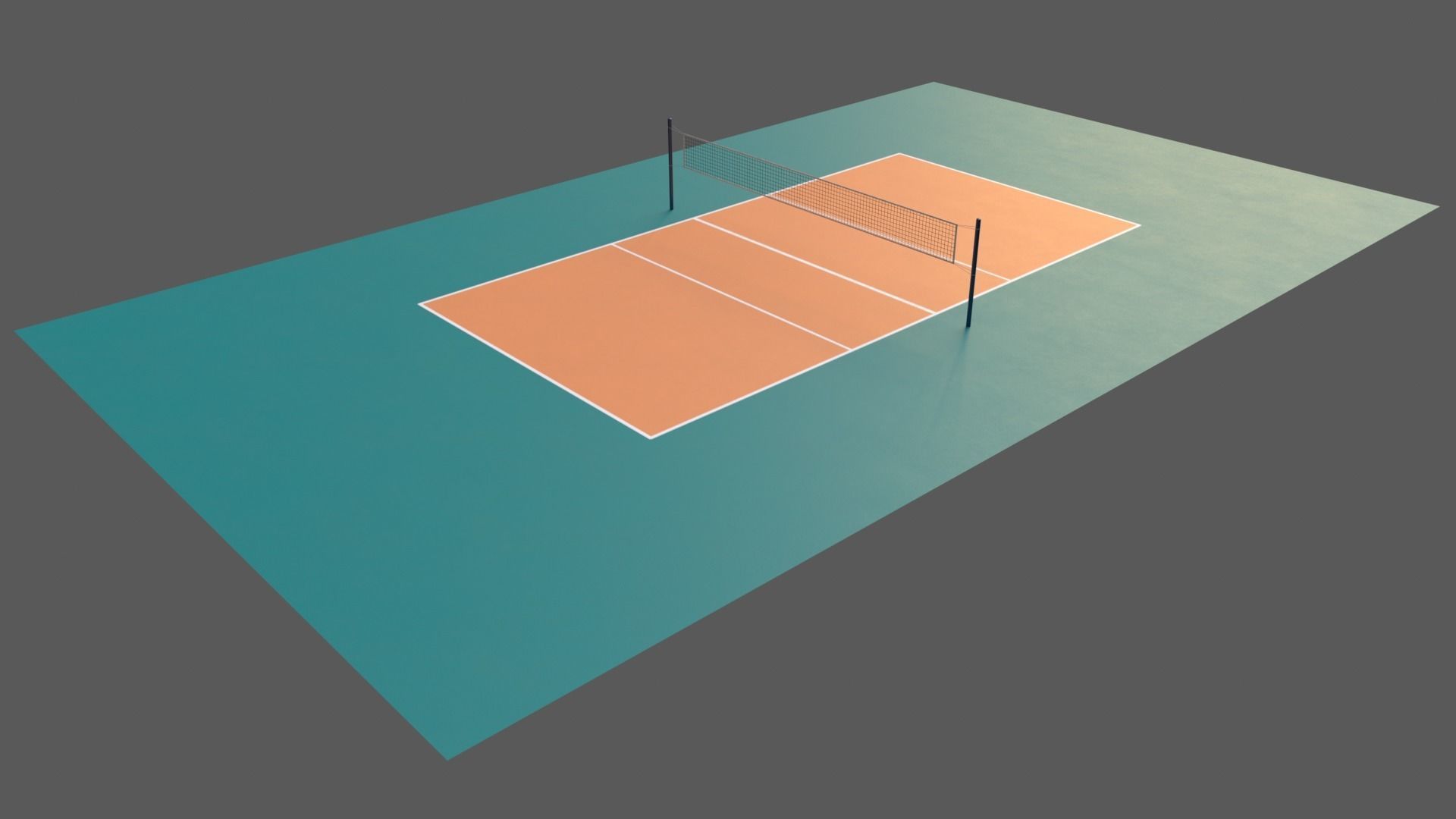 PBR Volleyball Court Floor and Net Low-poly 3D model_48