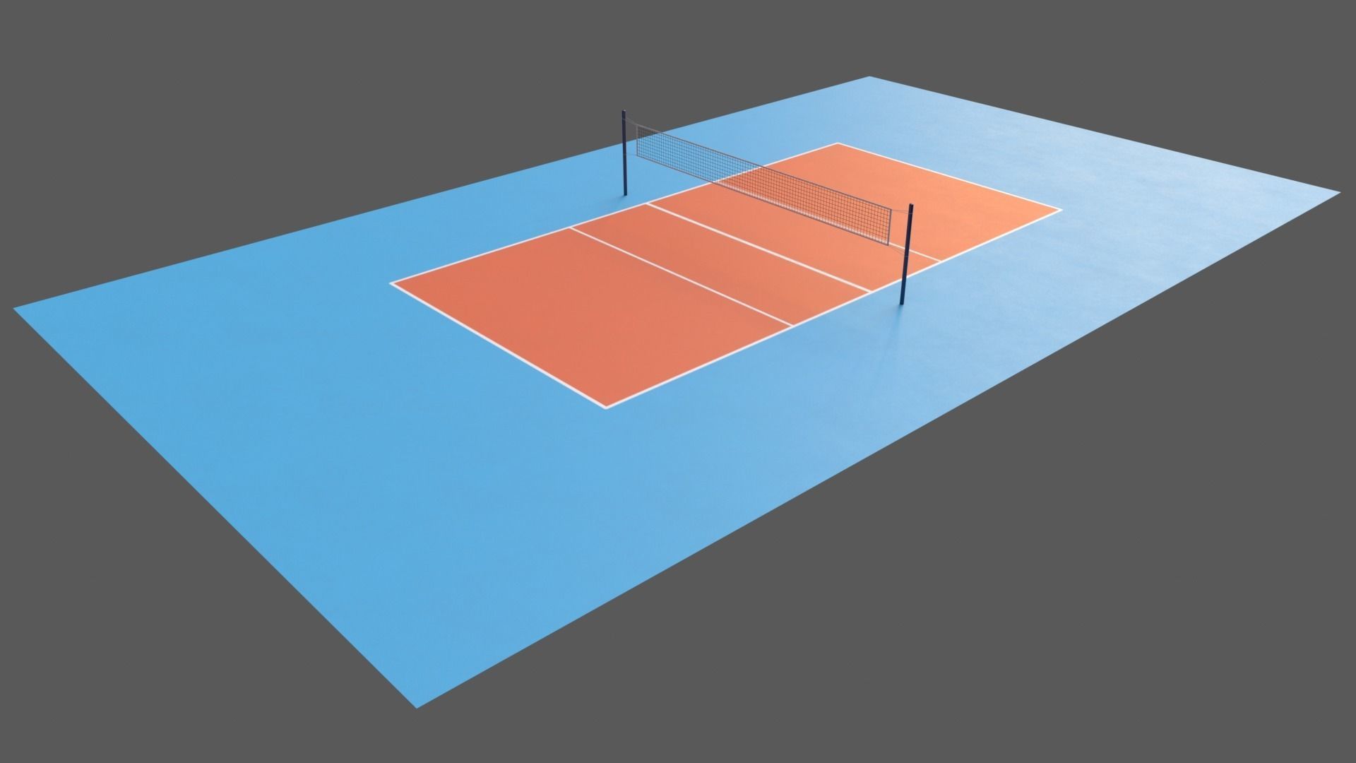 PBR Volleyball Court Floor and Net Low-poly 3D model_41