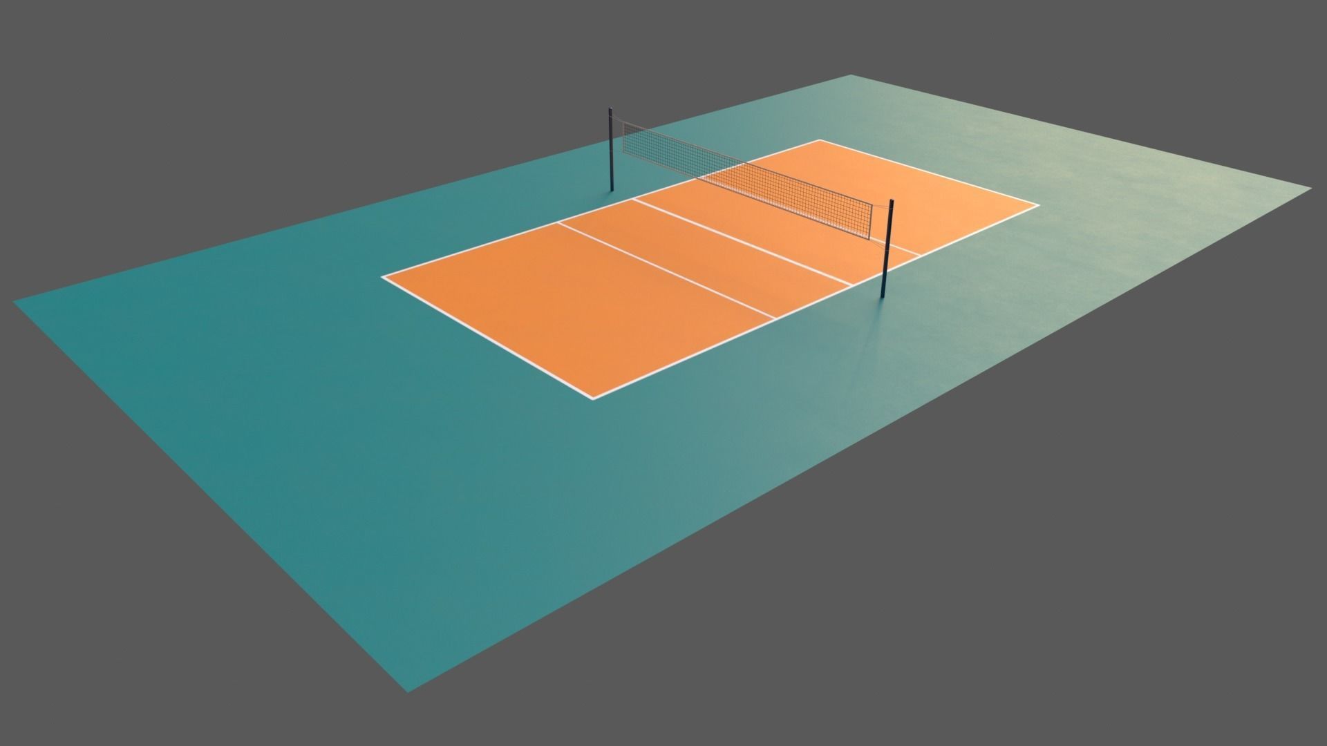 PBR Volleyball Court Floor and Net Low-poly 3D model_50