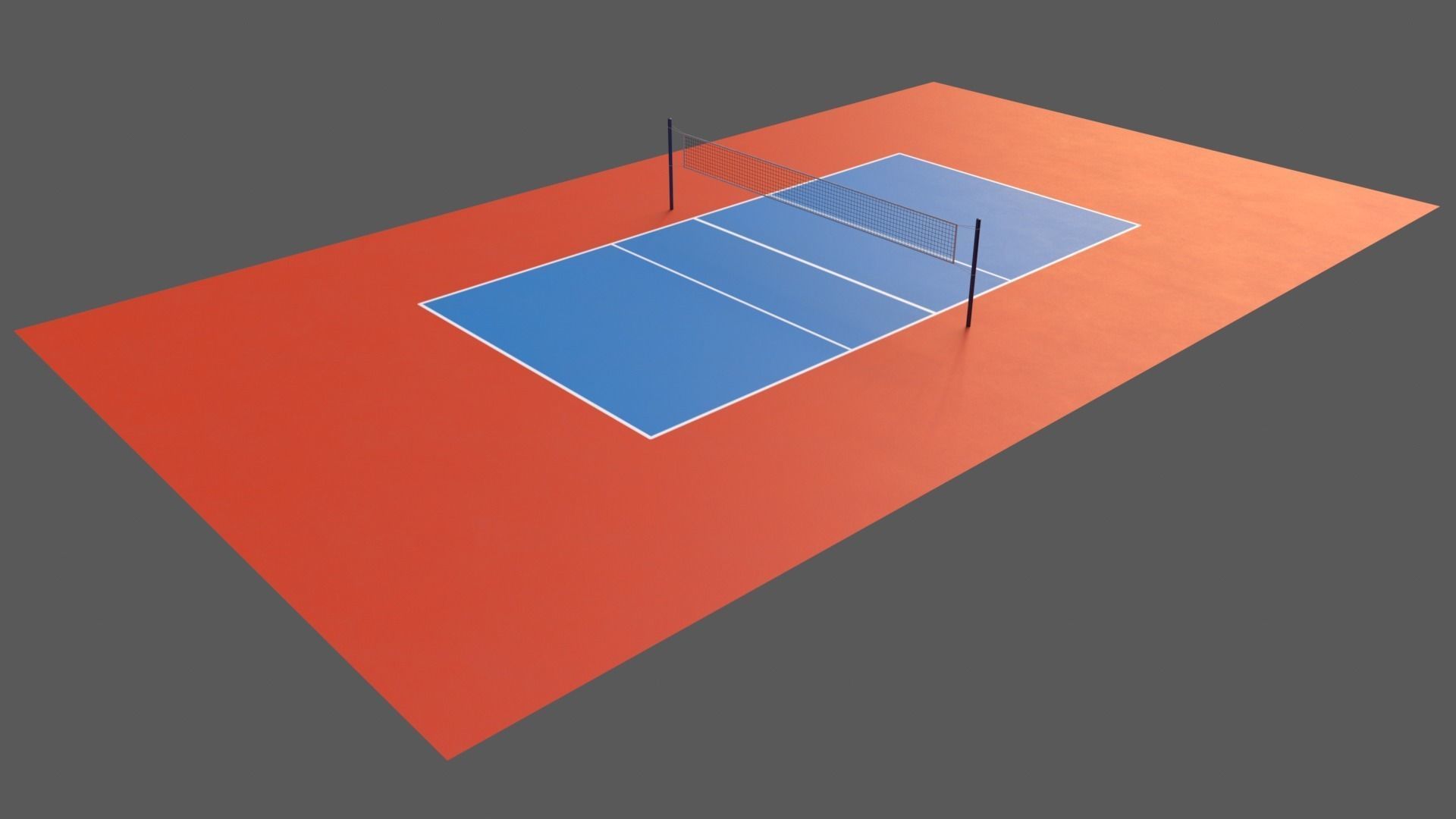 PBR Volleyball Court Floor and Net Low-poly 3D model_79