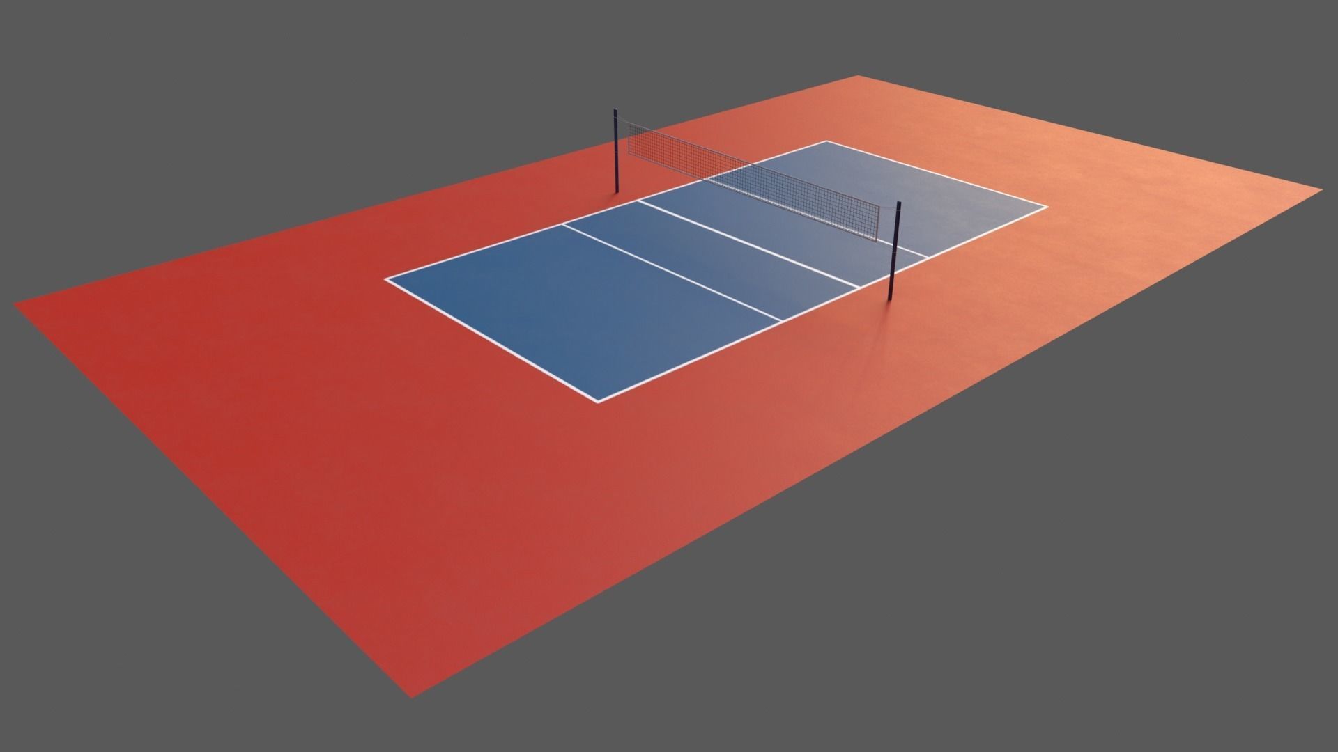 PBR Volleyball Court Floor and Net Low-poly 3D model_73