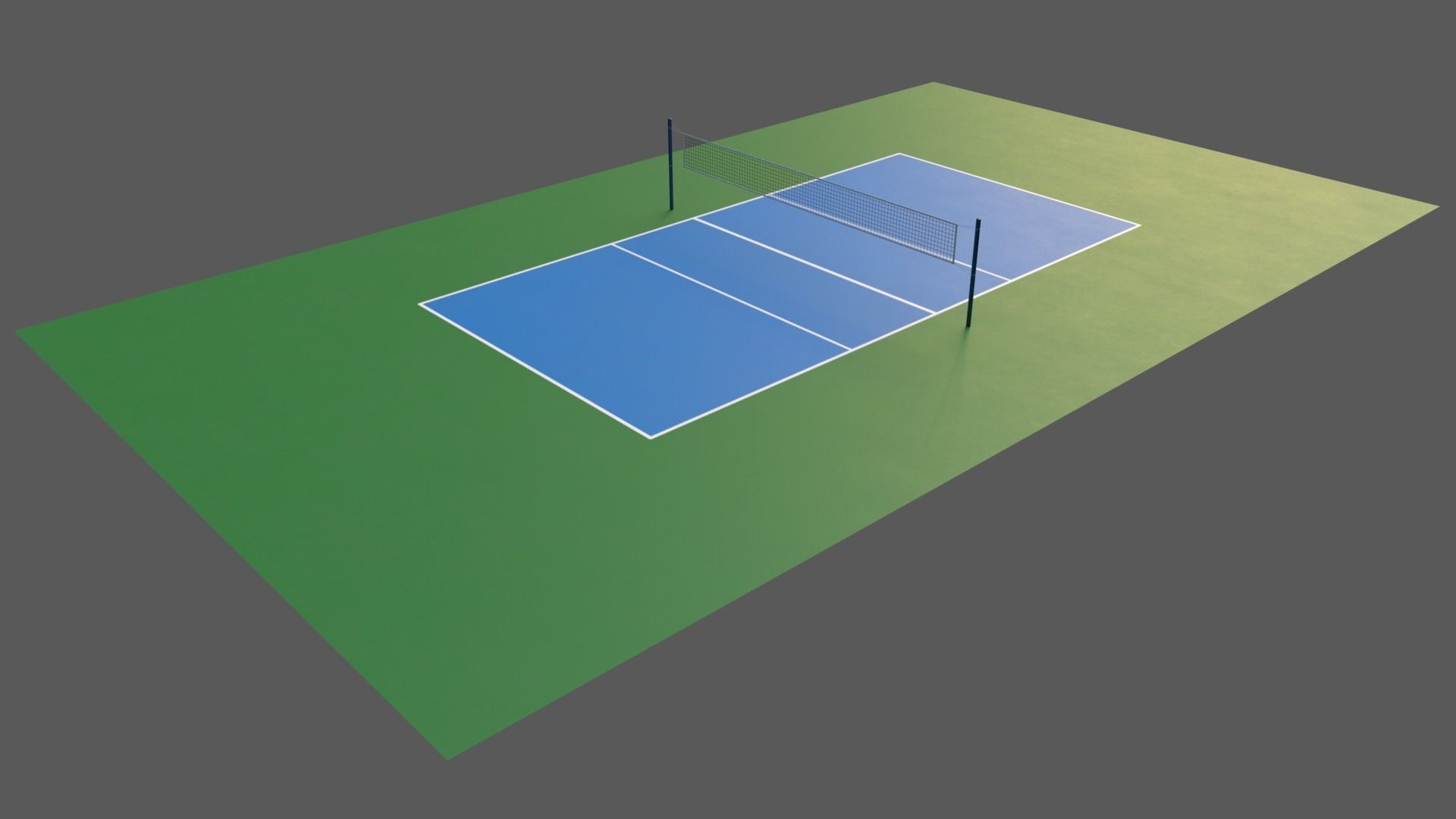 PBR Volleyball Court Floor and Net Low-poly 3D model_52