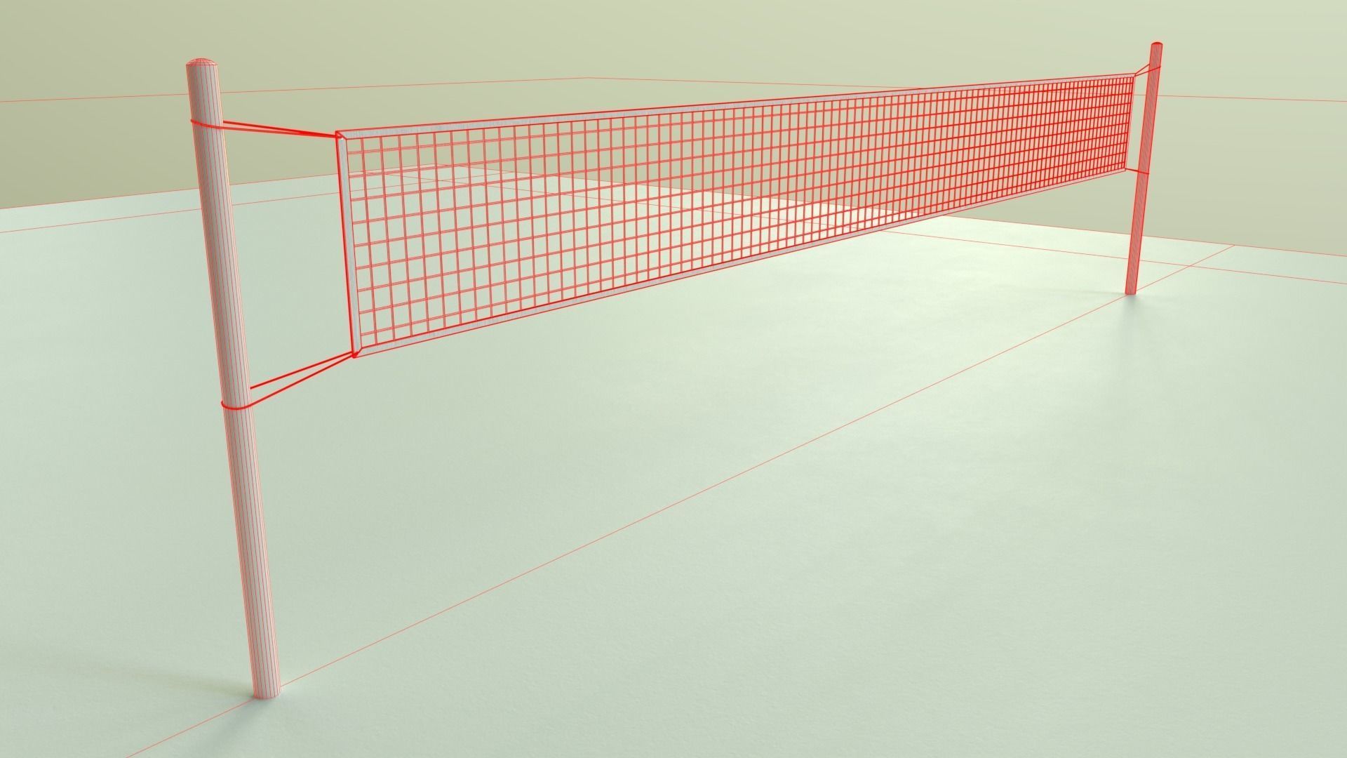 PBR Volleyball Court Floor and Net Low-poly 3D model_89