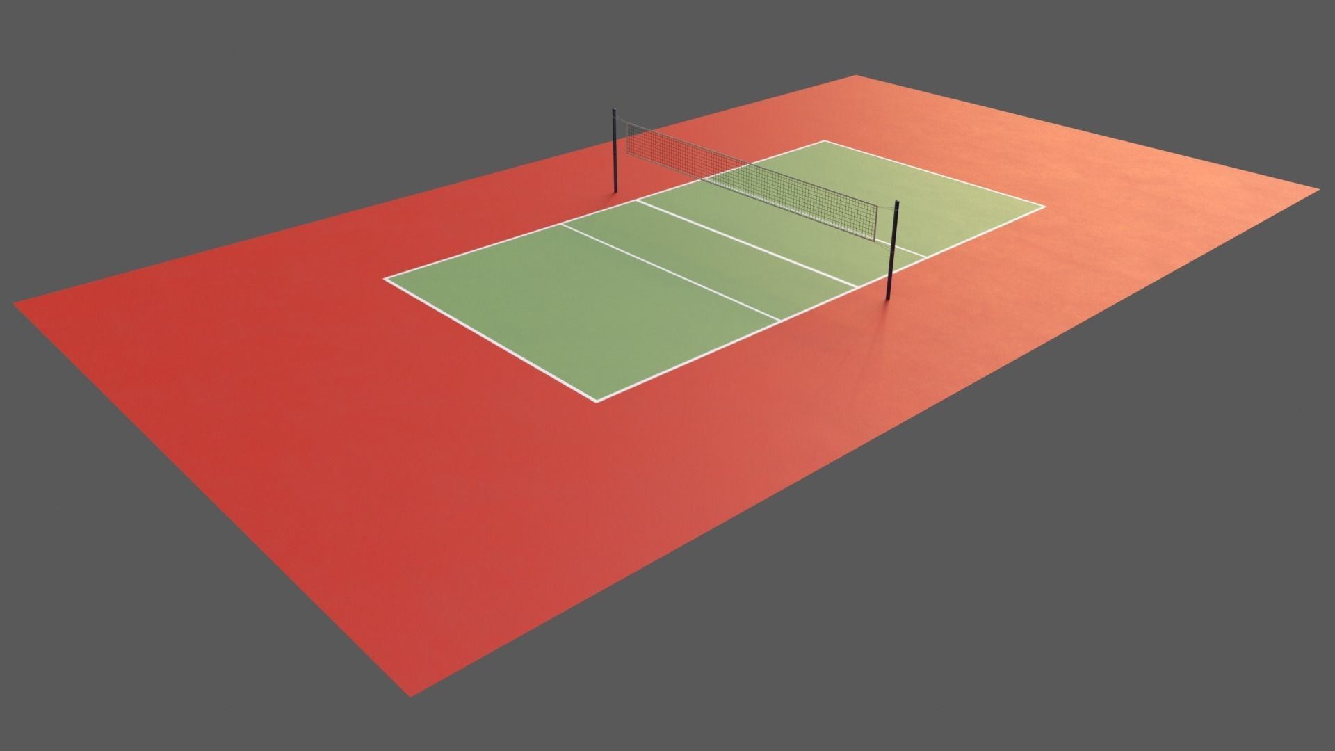 PBR Volleyball Court Floor and Net Low-poly 3D model_78
