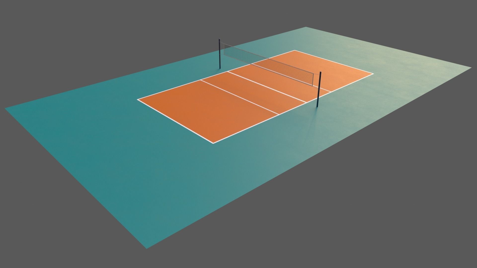 PBR Volleyball Court Floor and Net Low-poly 3D model_47