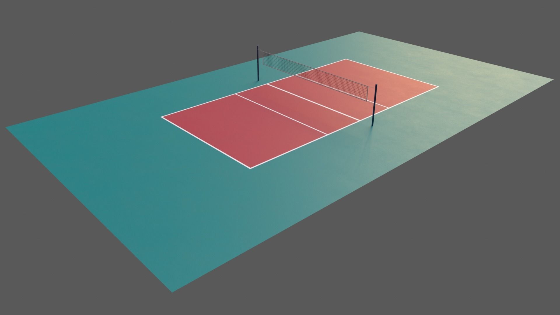 PBR Volleyball Court Floor and Net Low-poly 3D model_46