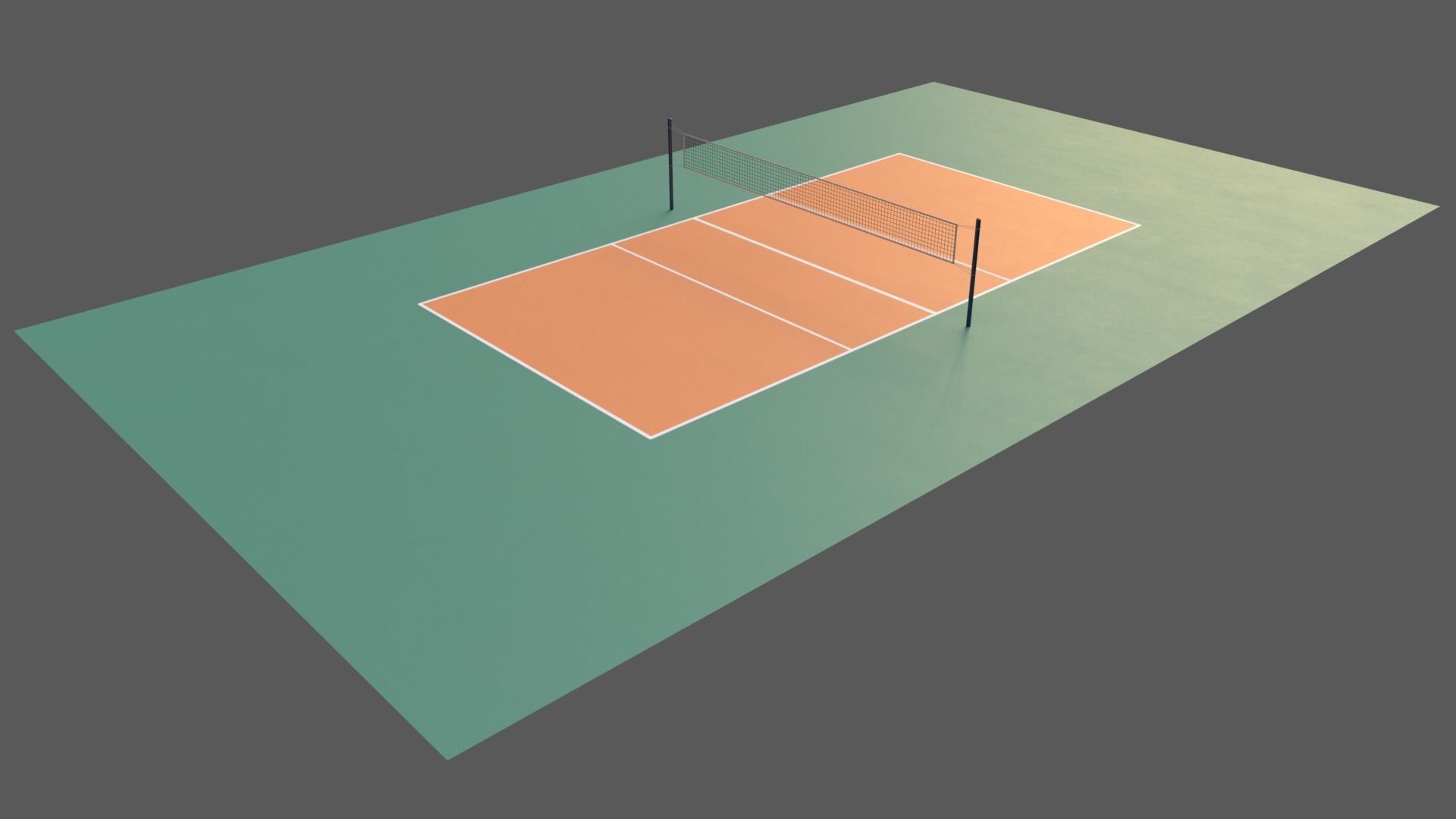 PBR Volleyball Court Floor and Net Low-poly 3D model_70