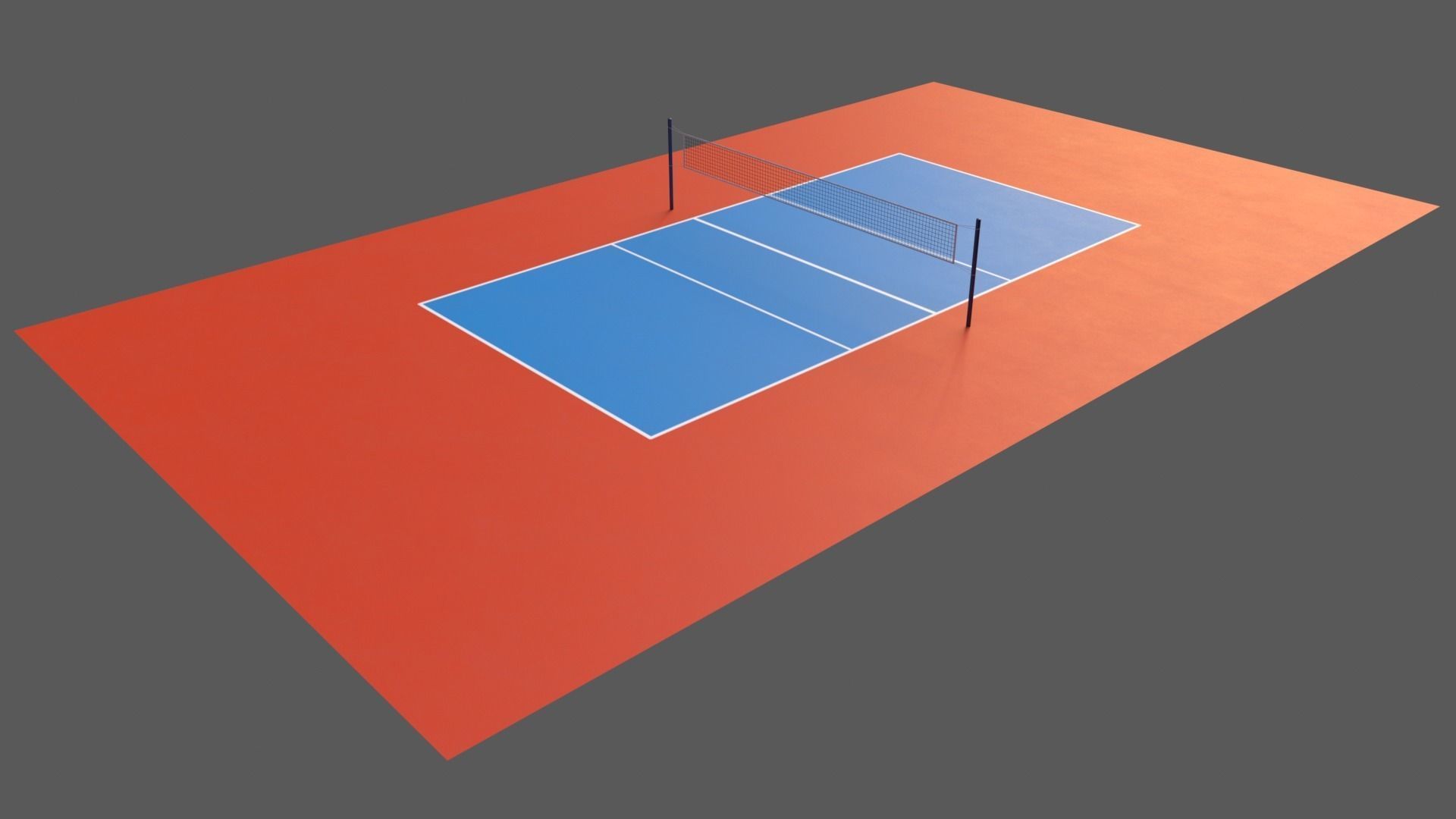 PBR Volleyball Court Floor and Net Low-poly 3D model_81