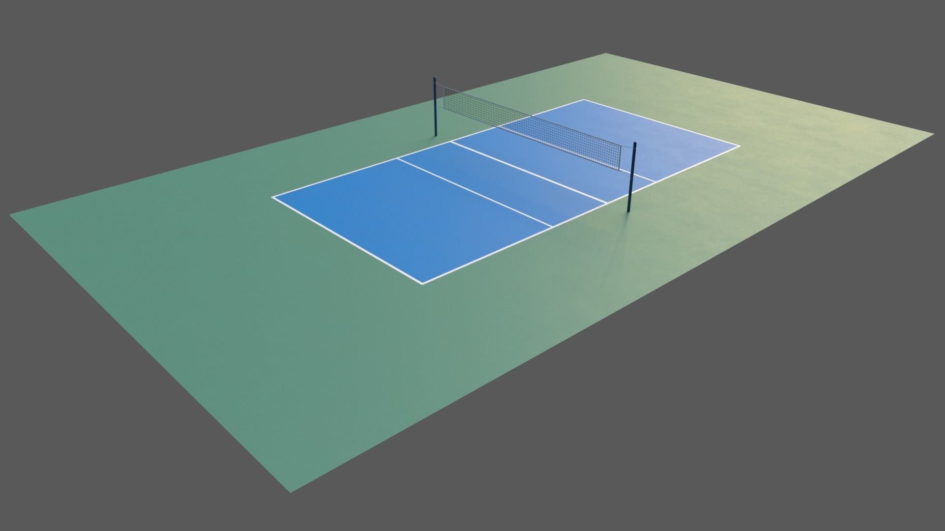 PBR Volleyball Court Floor and Net Low-poly 3D model_68