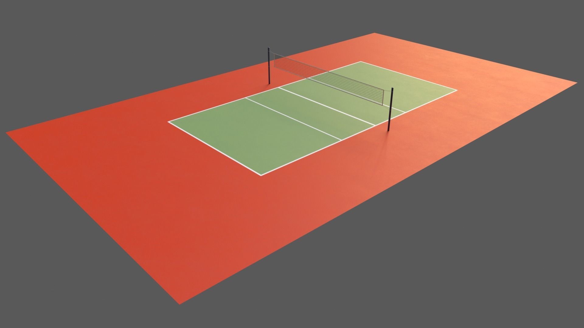 PBR Volleyball Court Floor and Net Low-poly 3D model_83