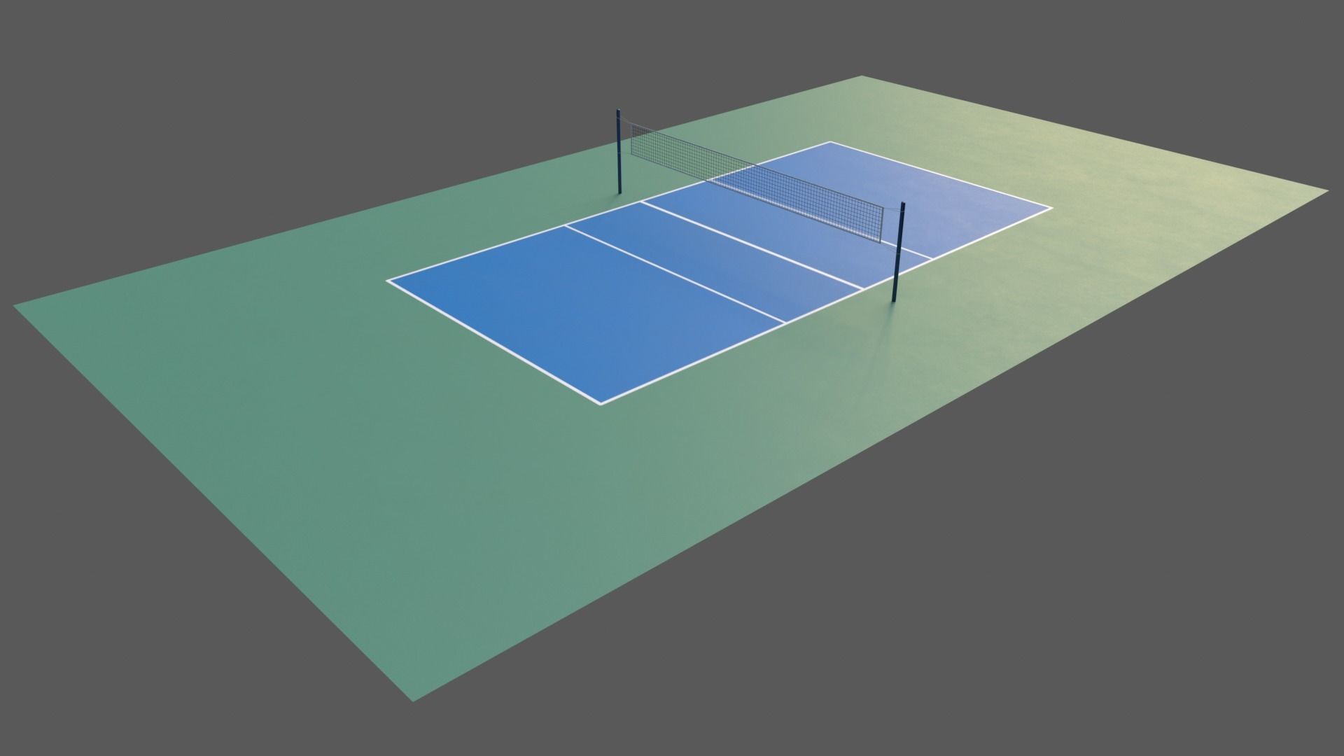 PBR Volleyball Court Floor and Net Low-poly 3D model_66