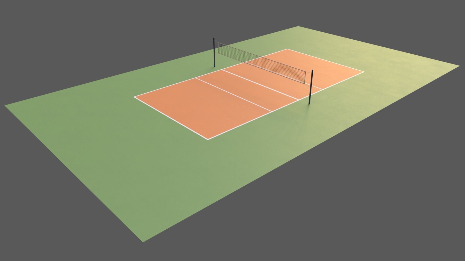 PBR Volleyball Court Floor and Net Low-poly 3D model_62