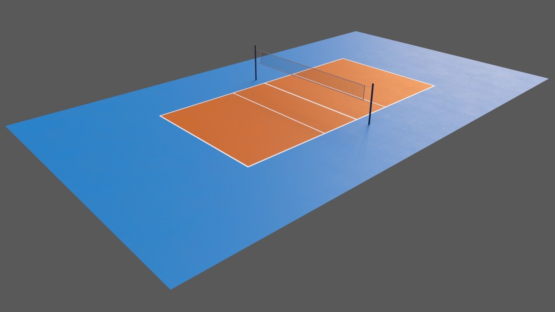 PBR Volleyball Court Floor and Net Low-poly 3D model_39