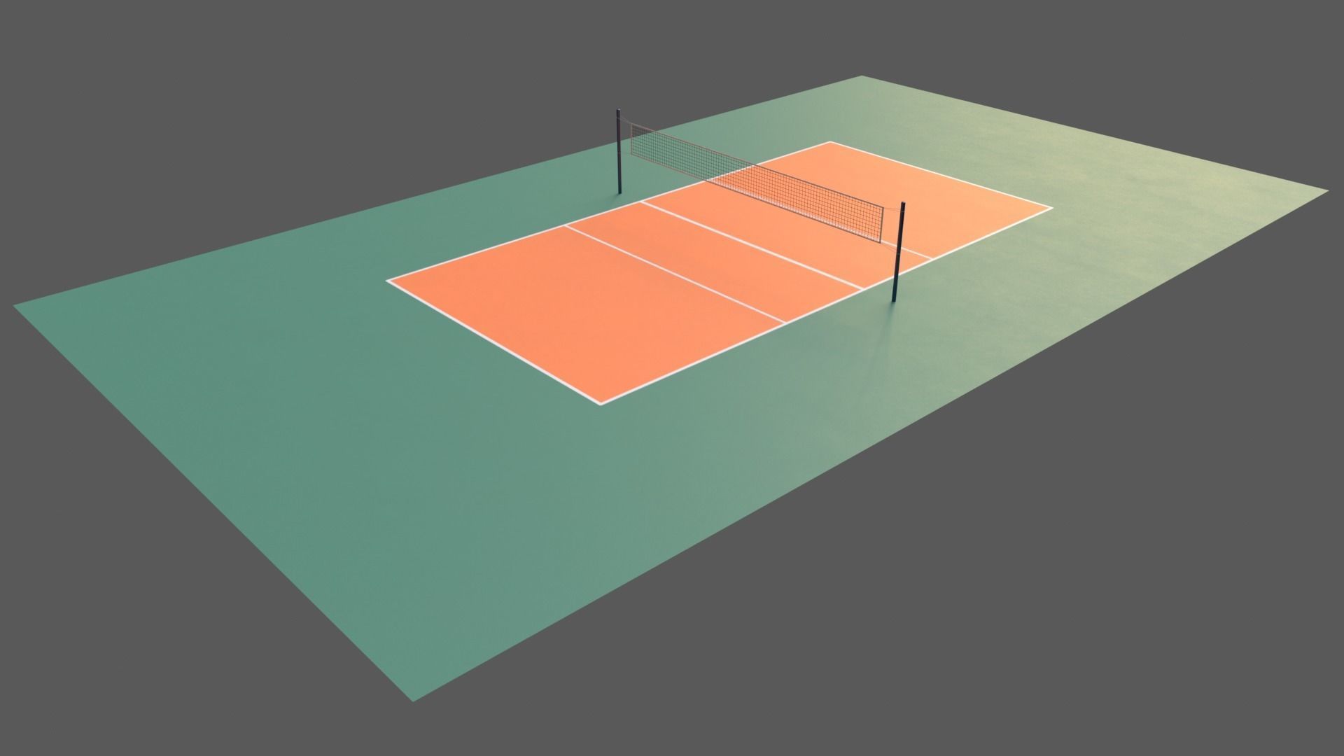 PBR Volleyball Court Floor and Net Low-poly 3D model_71