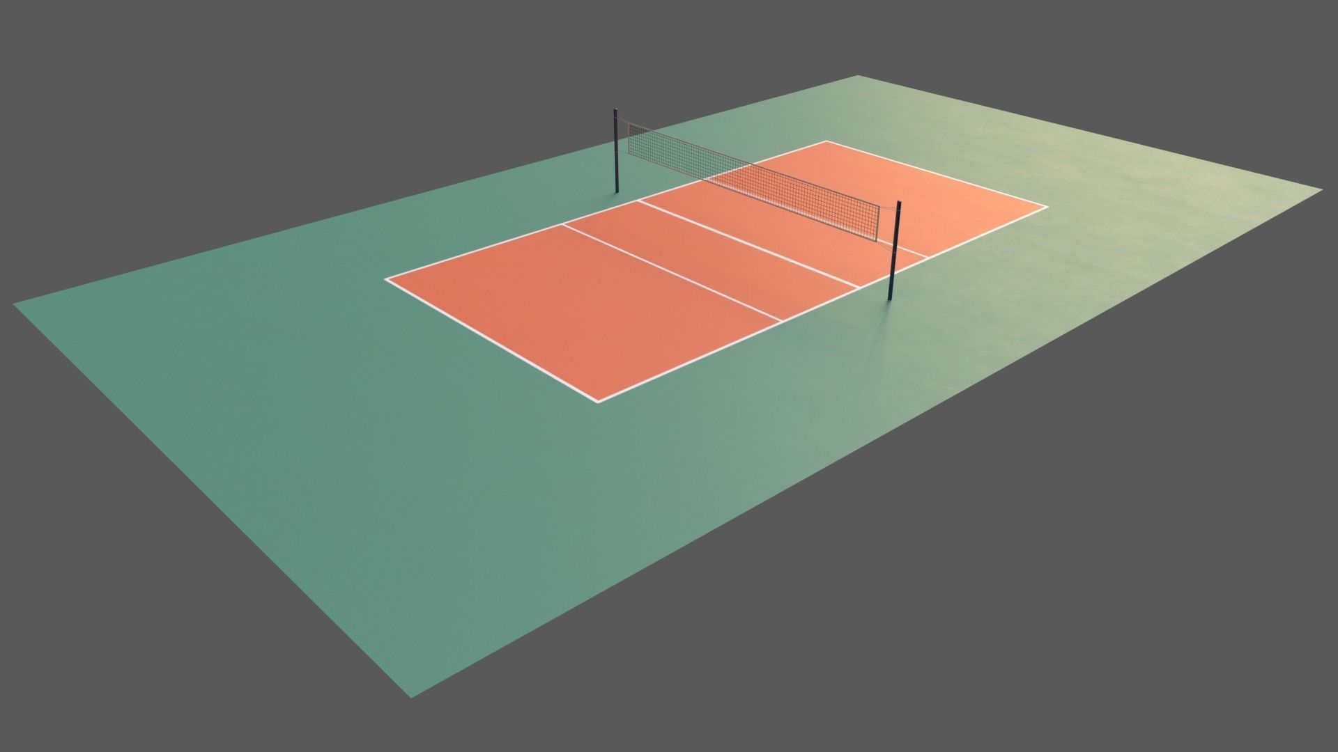 PBR Volleyball Court Floor and Net Low-poly 3D model_63