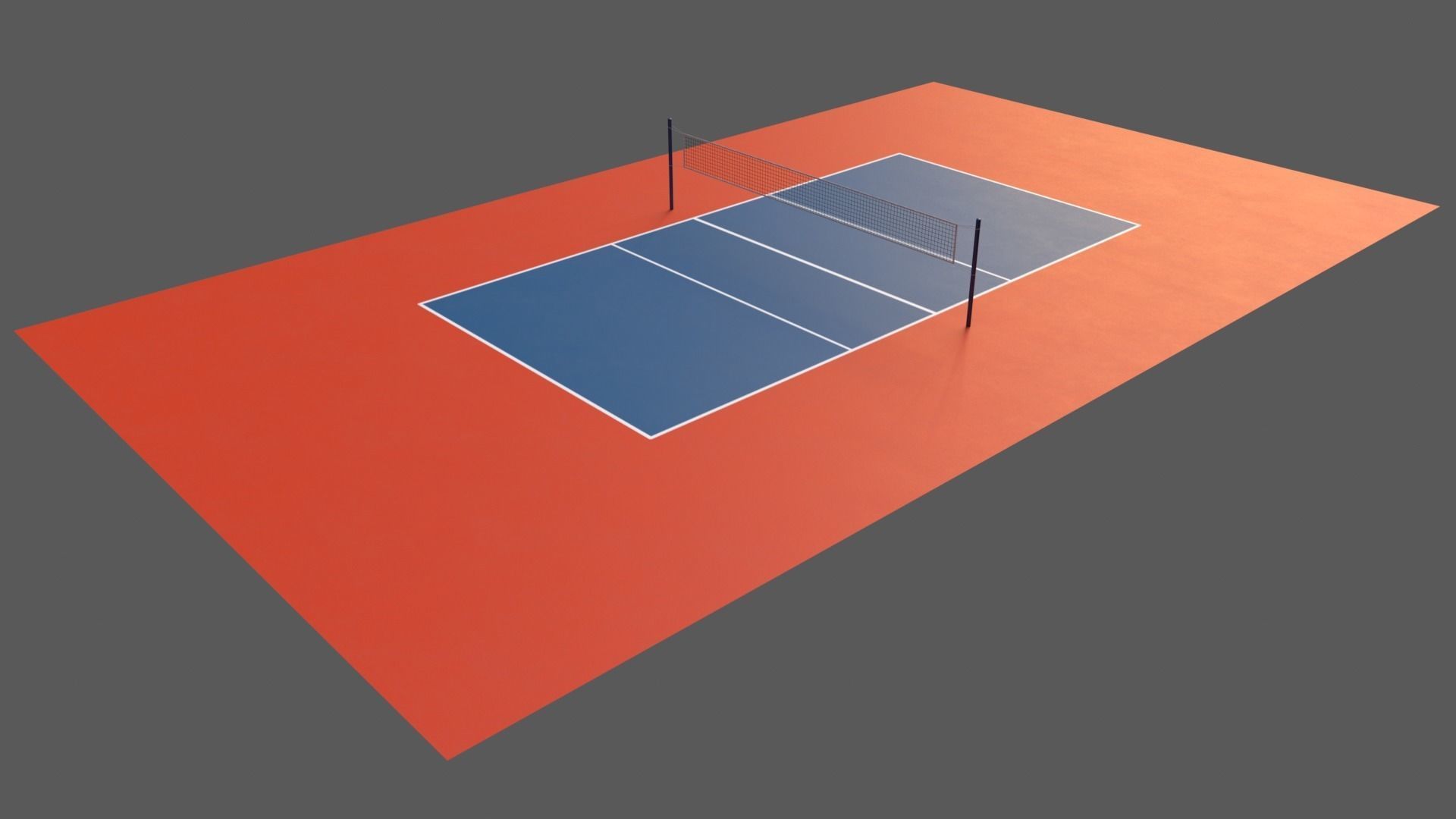 PBR Volleyball Court Floor and Net Low-poly 3D model_80