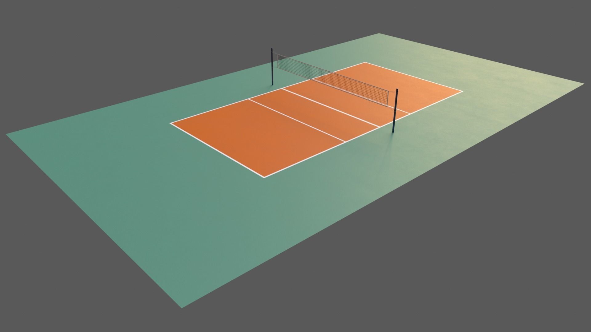 PBR Volleyball Court Floor and Net Low-poly 3D model_69