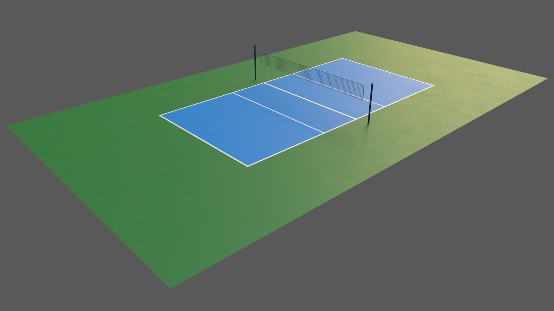 PBR Volleyball Court Floor and Net Low-poly 3D model_54