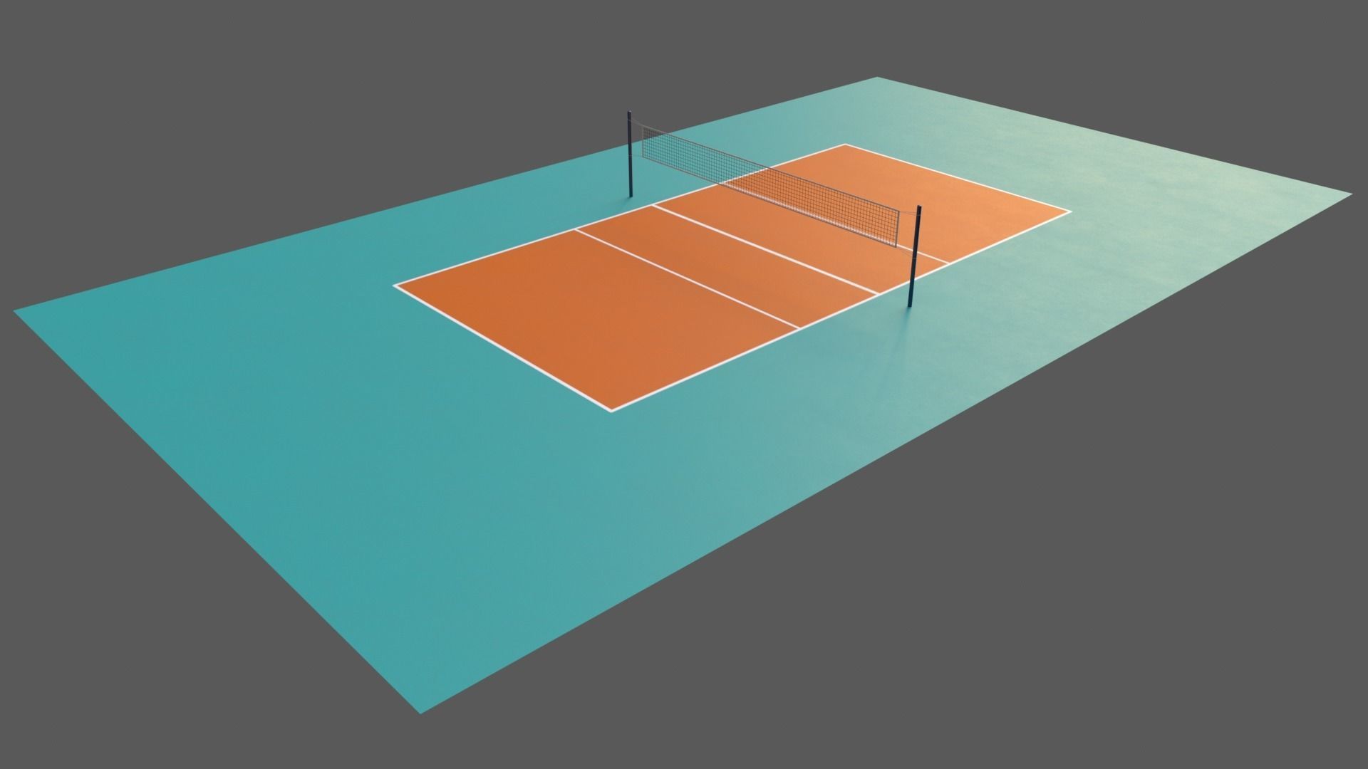 PBR Volleyball Court Floor and Net Low-poly 3D model_26