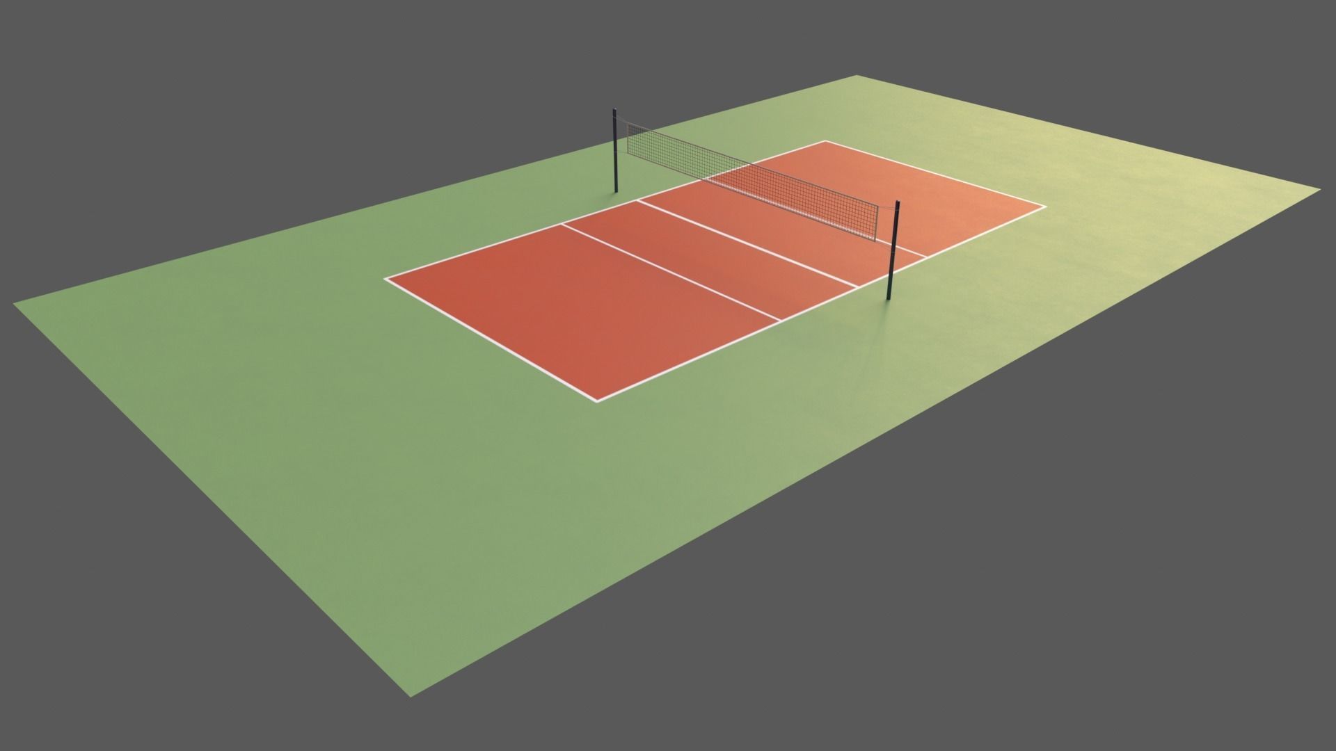 PBR Volleyball Court Floor and Net Low-poly 3D model_57