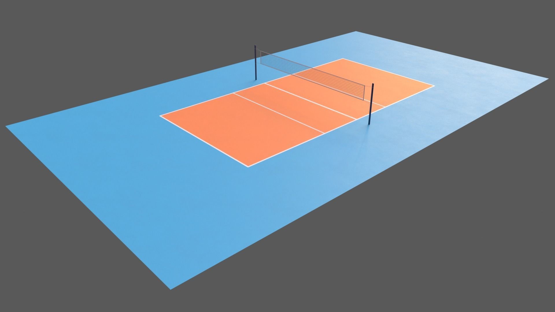 PBR Volleyball Court Floor and Net Low-poly 3D model_43