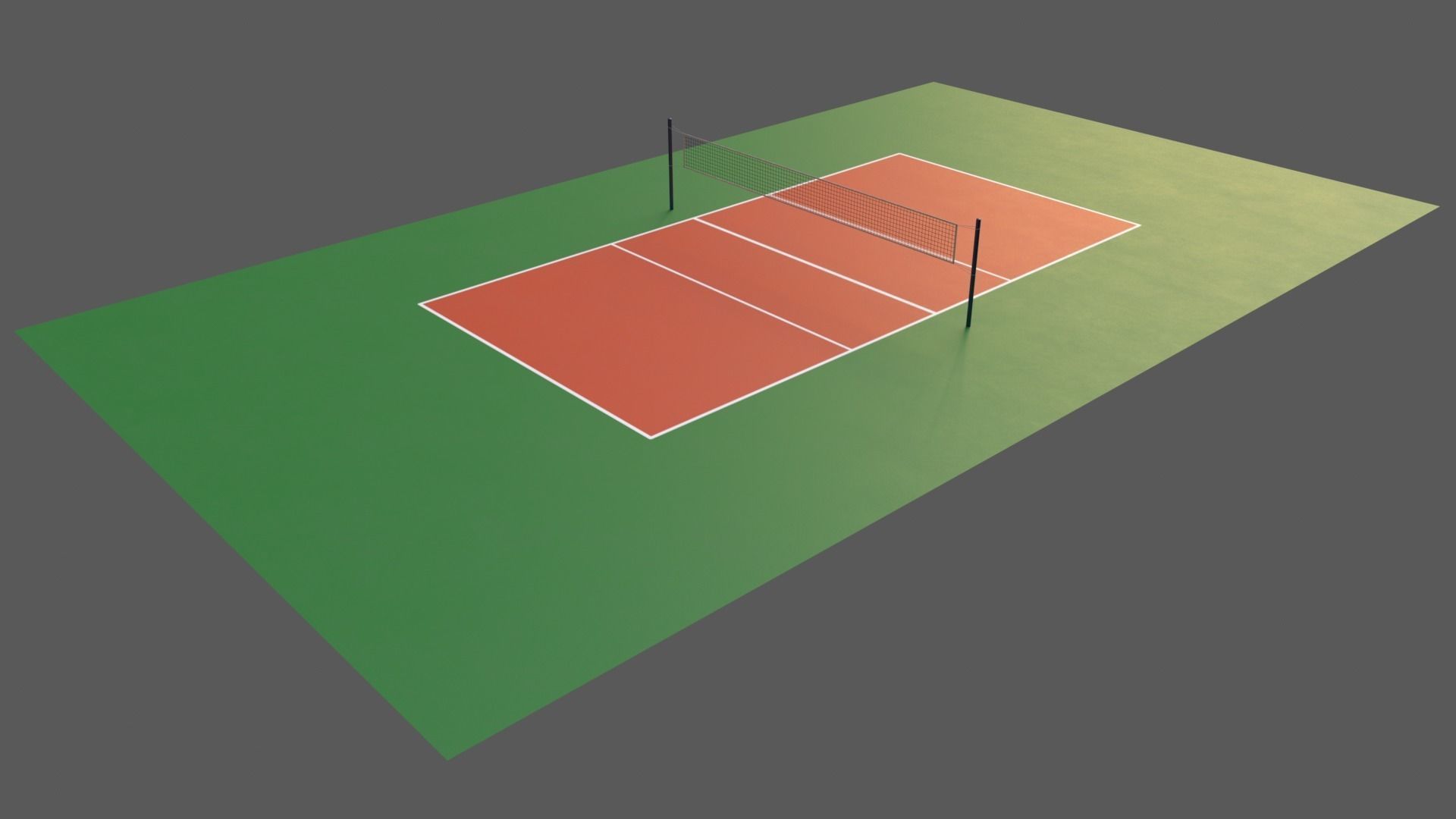 PBR Volleyball Court Floor and Net Low-poly 3D model_51