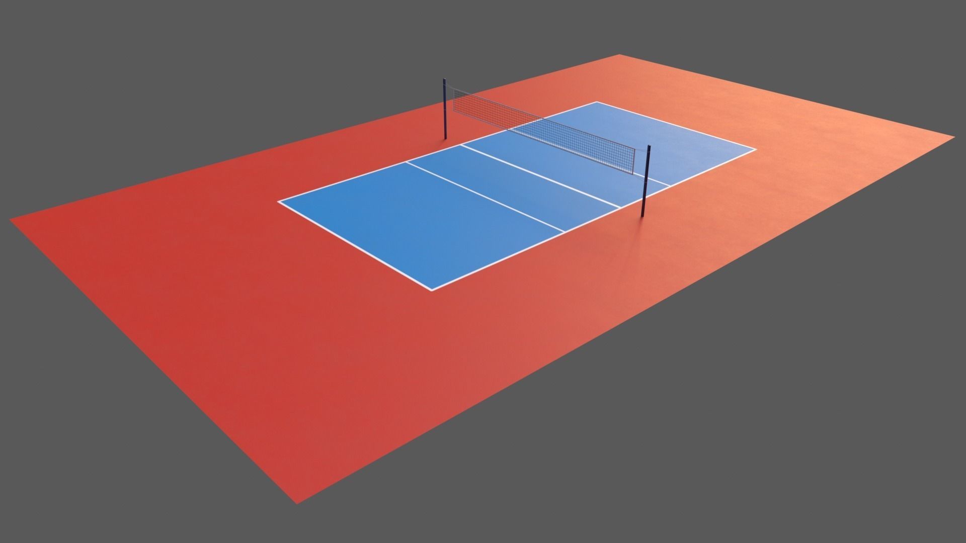 PBR Volleyball Court Floor and Net Low-poly 3D model_76