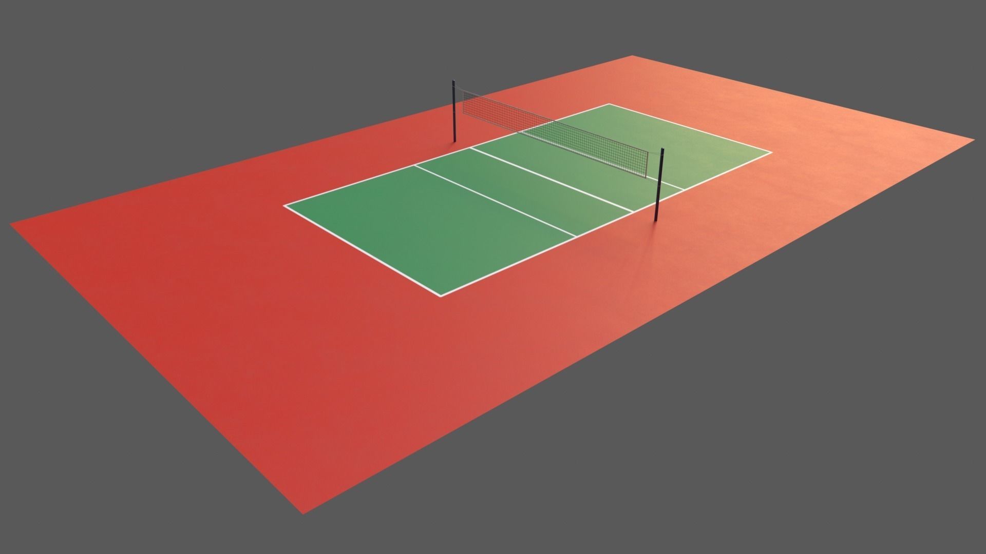PBR Volleyball Court Floor and Net Low-poly 3D model_77