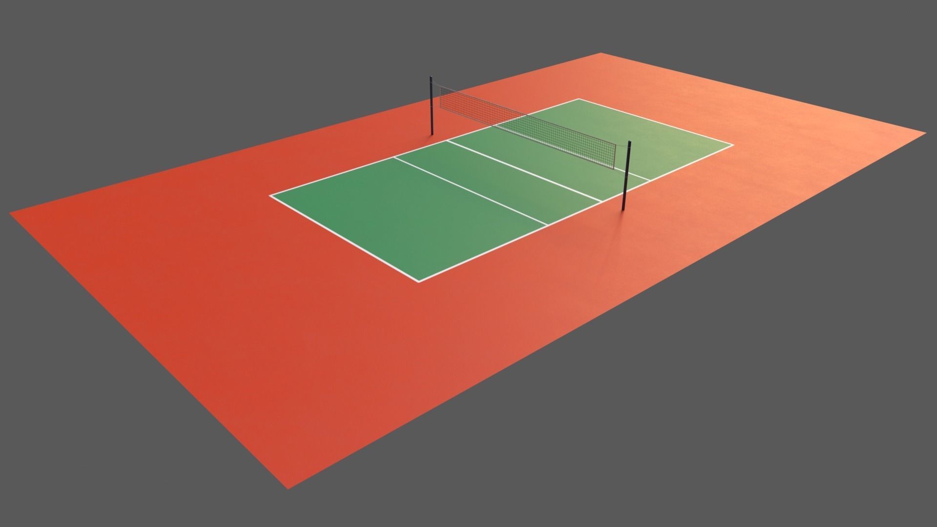 PBR Volleyball Court Floor and Net Low-poly 3D model_82