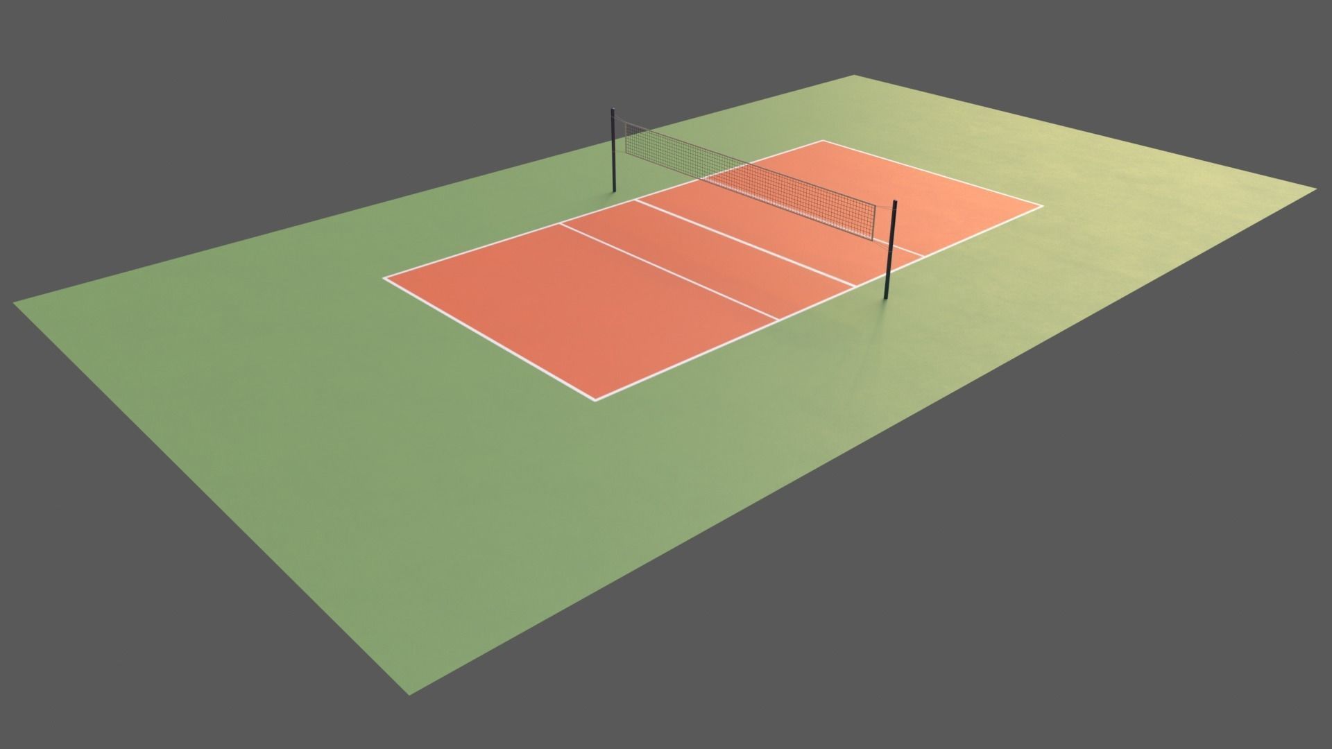PBR Volleyball Court Floor and Net Low-poly 3D model_56