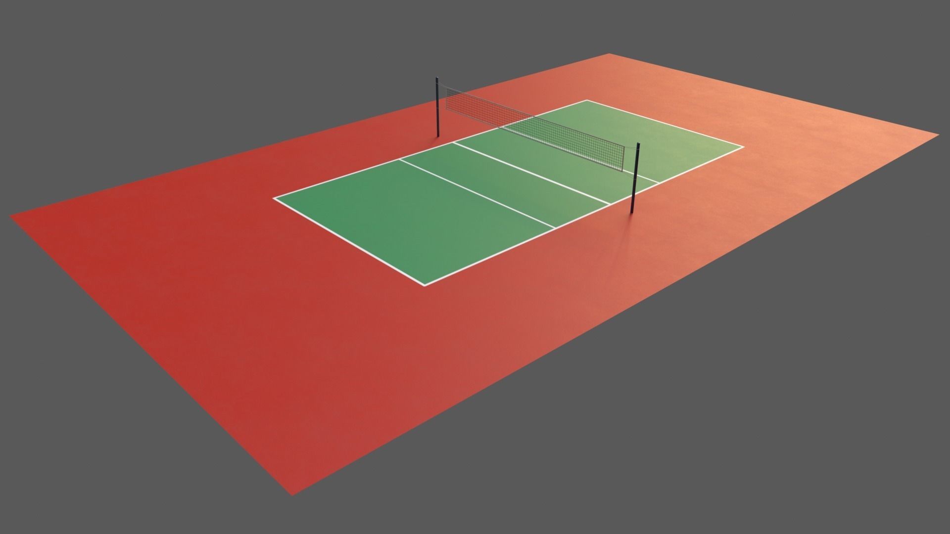 PBR Volleyball Court Floor and Net Low-poly 3D model_74