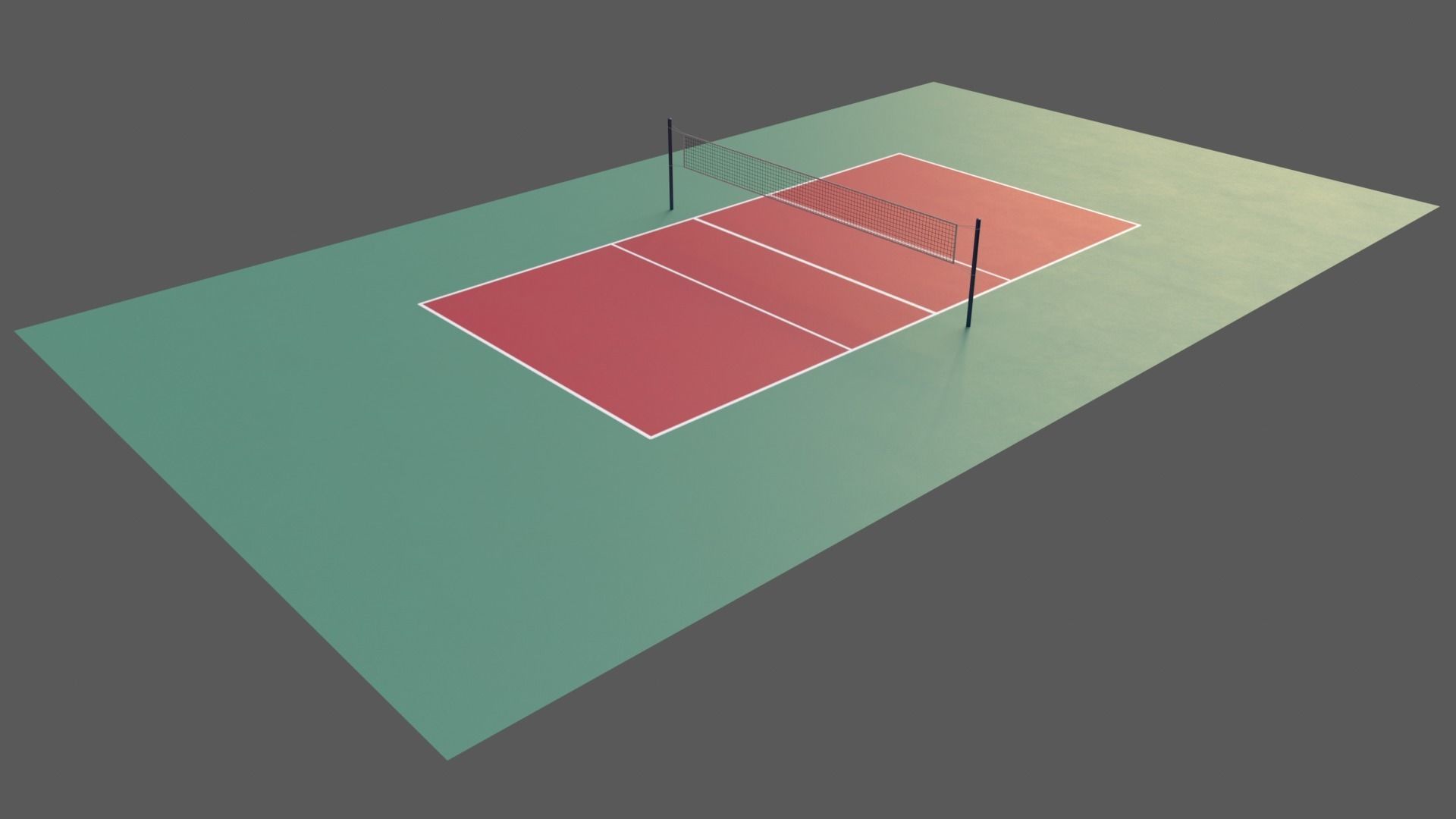 PBR Volleyball Court Floor and Net Low-poly 3D model_65