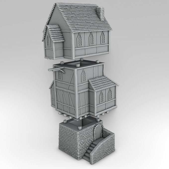Medieval architecture Set Part 2 3D print model_3