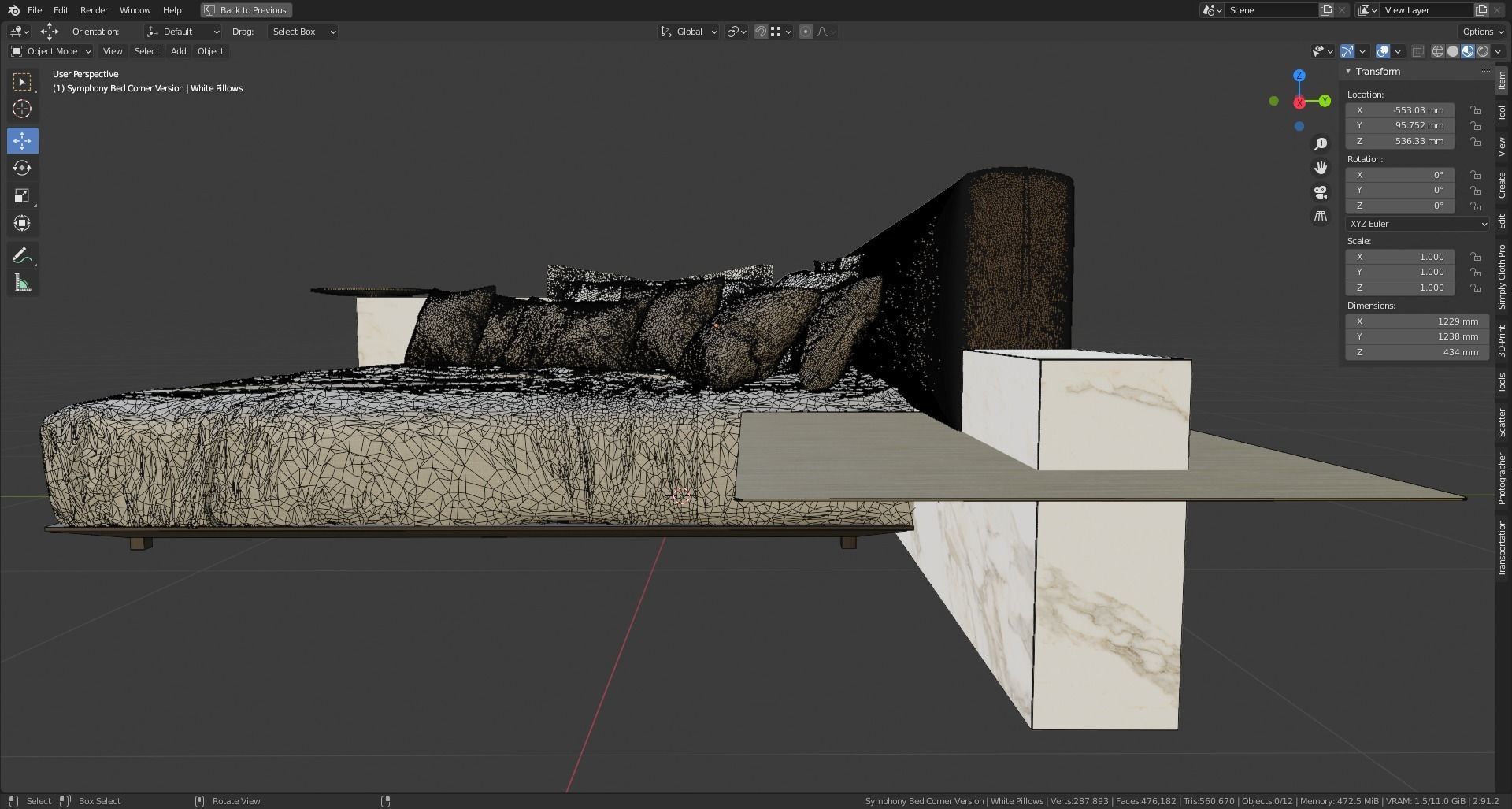 Symphony Bed Corner Version by Cesare Arosio 3D model_10