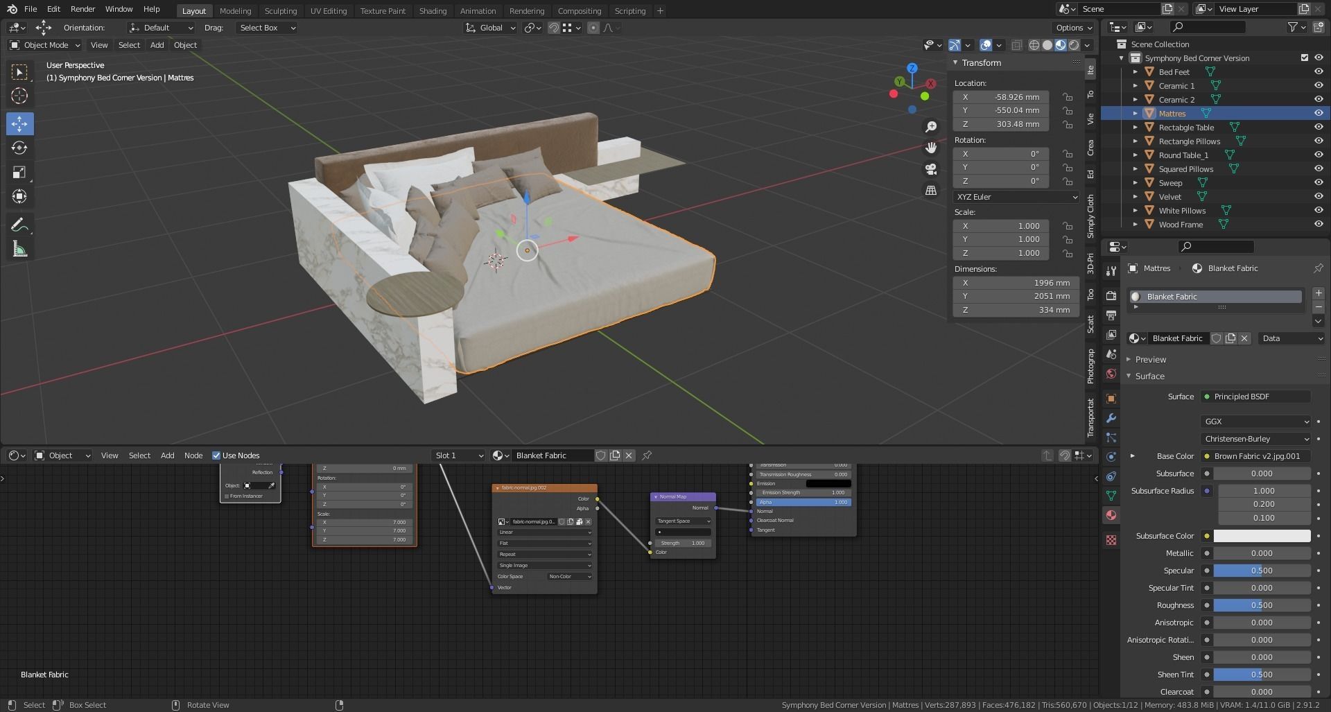 Symphony Bed Corner Version by Cesare Arosio 3D model_11