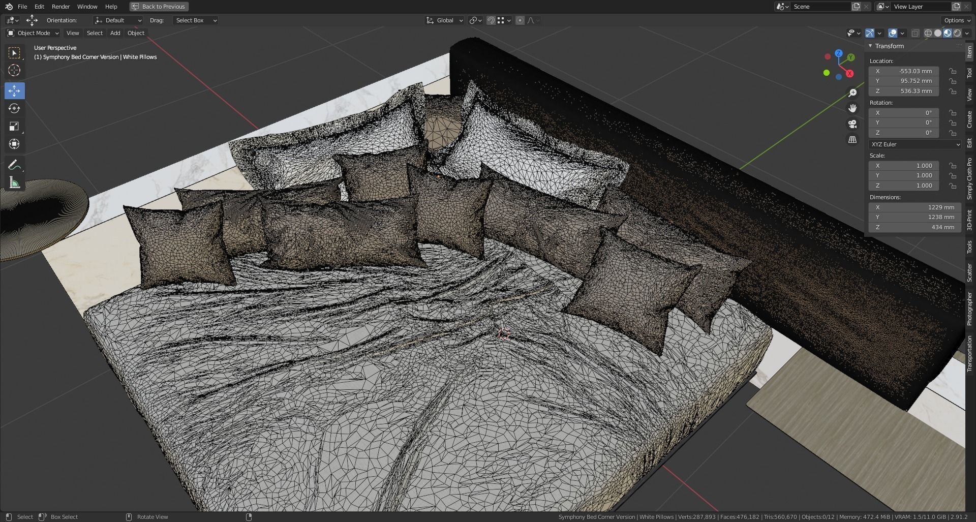 Symphony Bed Corner Version by Cesare Arosio 3D model_8