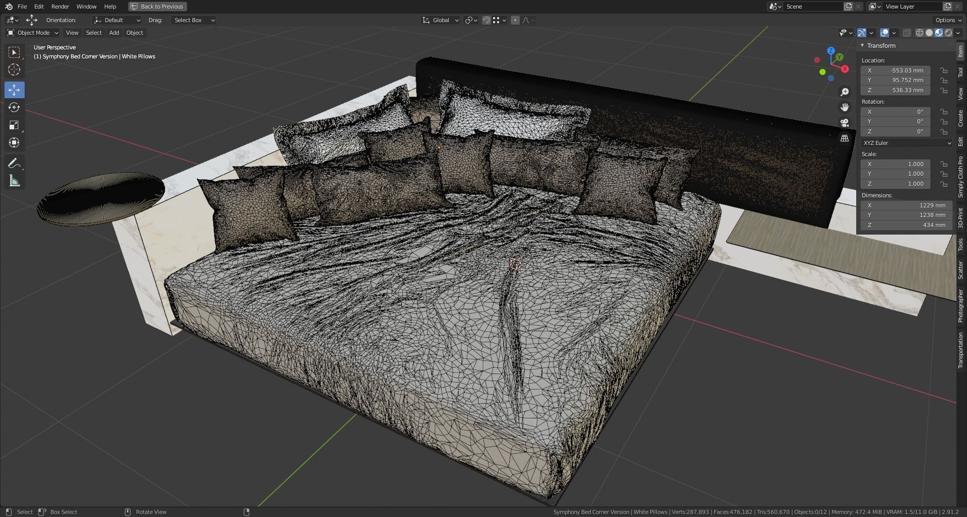 Symphony Bed Corner Version by Cesare Arosio 3D model_9