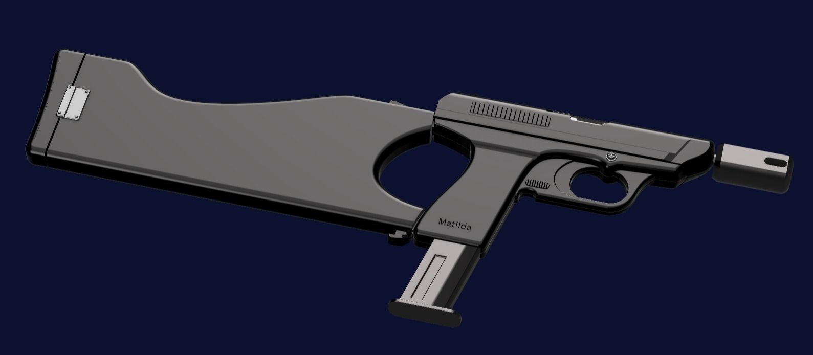 Resident Evil 2 Remake - Matilda handgun for cosplay 3D print model_1