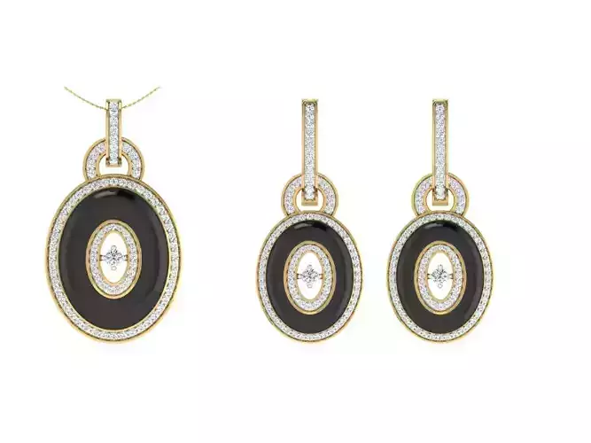Solitaire Women Pendant Earring Sets 3D print model