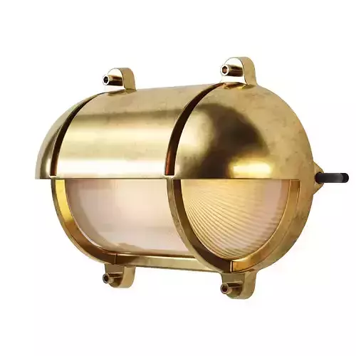 Oval Brass Bulkhead Wall Lamp