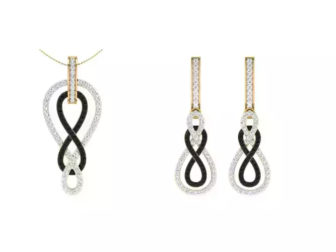 Solitaire Women Pendant Earring Sets 3D print model