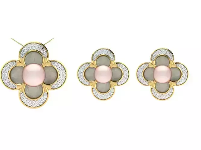 Solitaire Women Pendant Earring Sets 3D print model