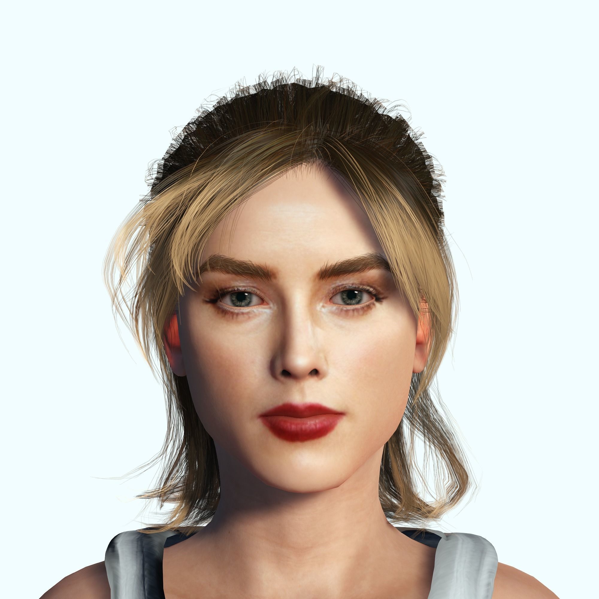 Amber Heard 3D Rigged model ready for animation Low-poly 3D model_4