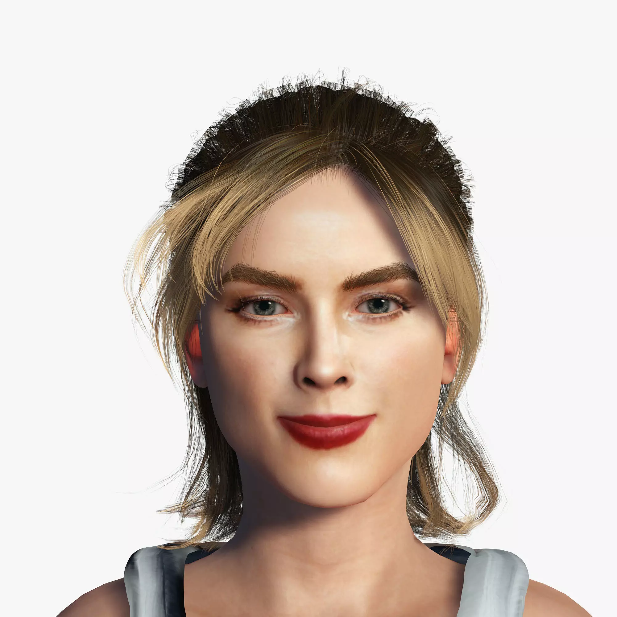 Amber Heard 3D Rigged model ready for animation Low-poly 3D model_0