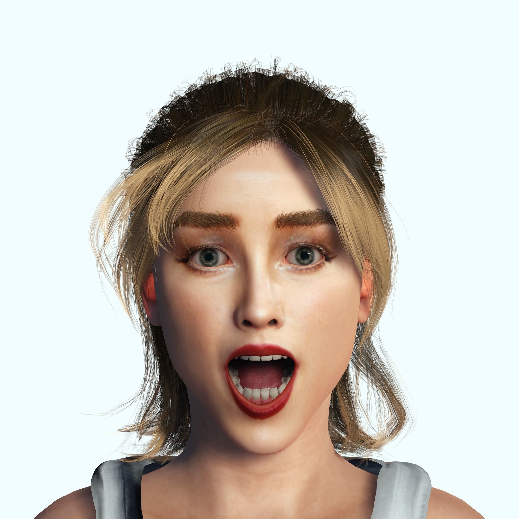 Amber Heard 3D Rigged model ready for animation Low-poly 3D model_8