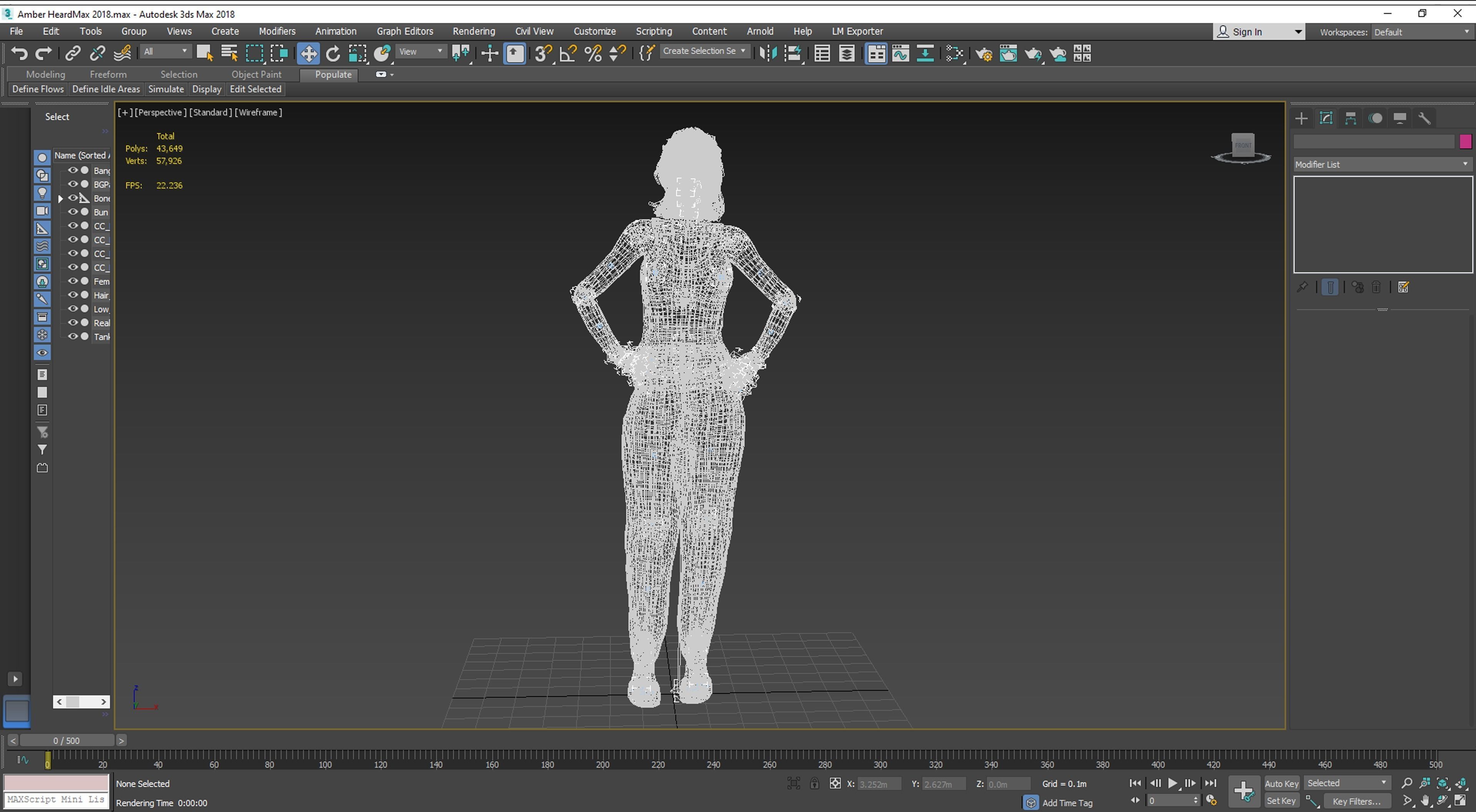 Amber Heard 3D Rigged model ready for animation Low-poly 3D model_18