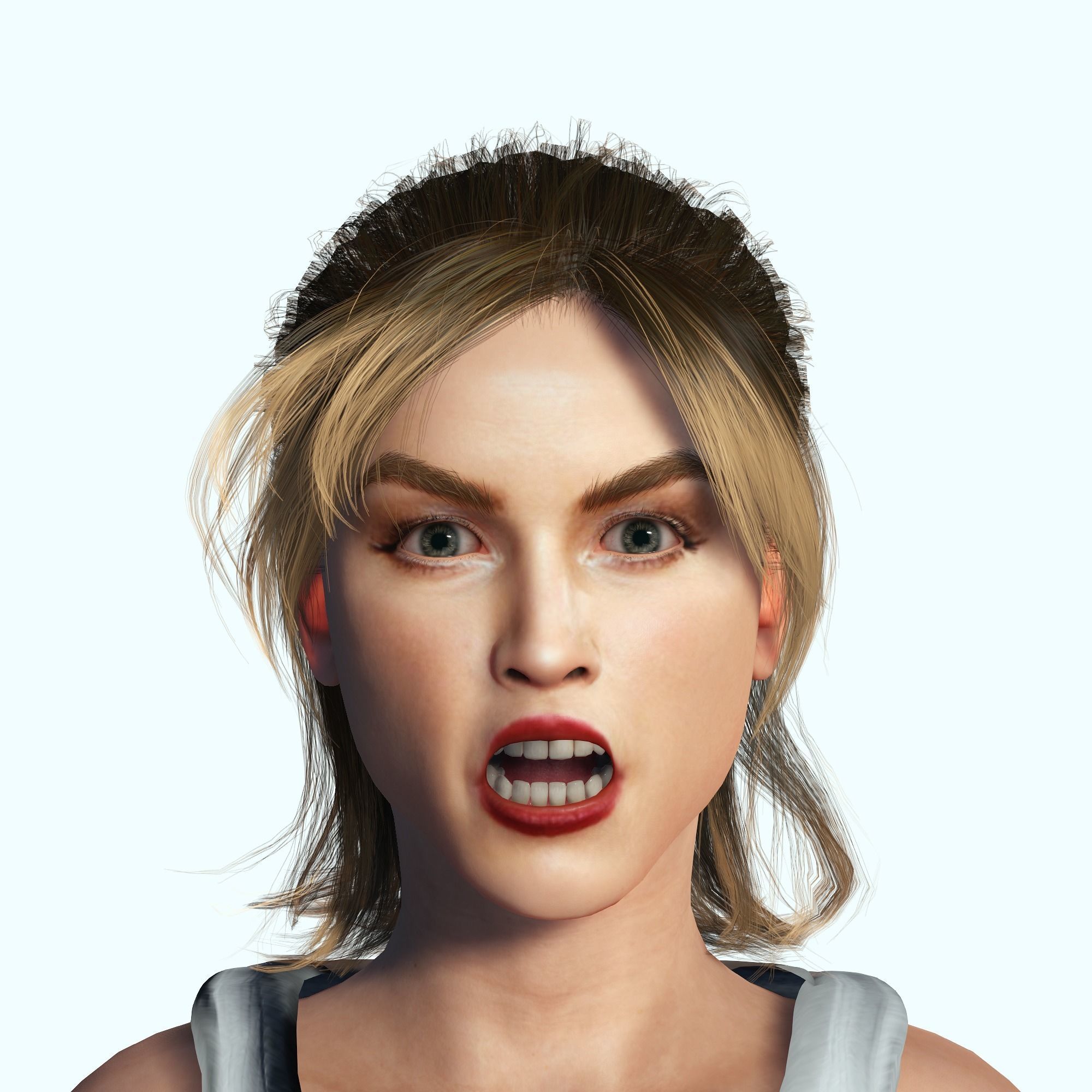 Amber Heard 3D Rigged model ready for animation Low-poly 3D model_12